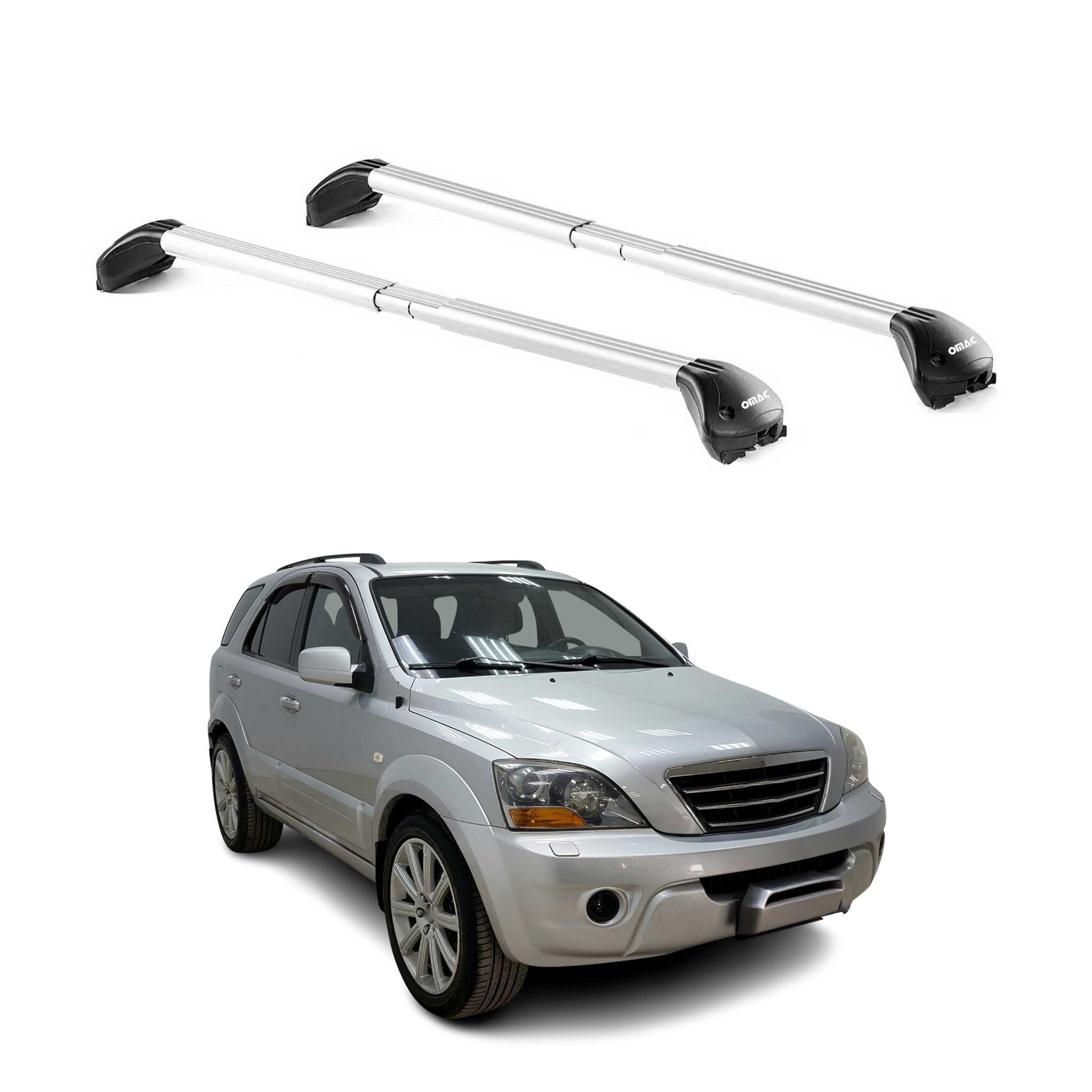 2003-2009 Kia Sorento Roof Rack Cross Bars Silver