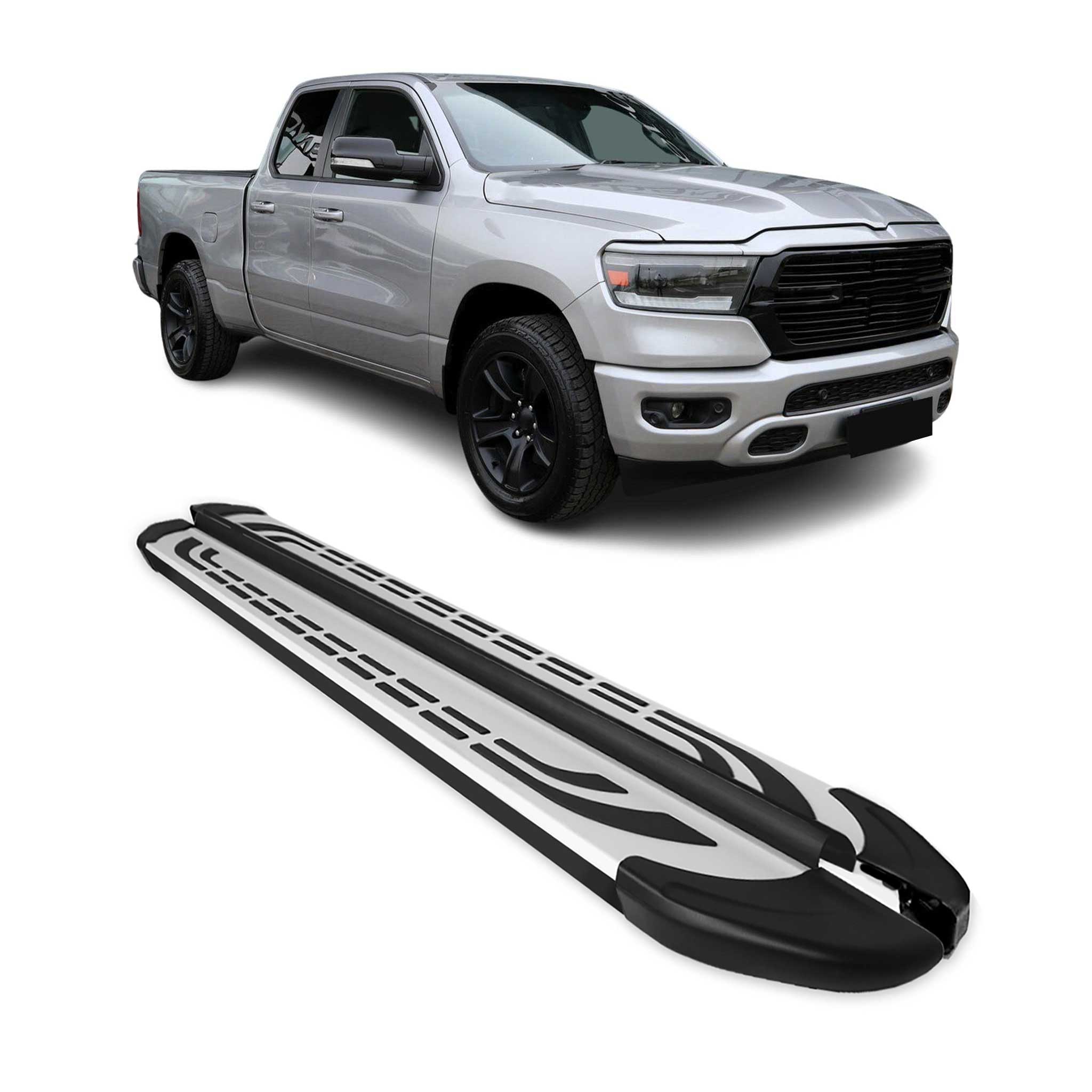 2019-2025 Ram 1500 Crew Cab Nerf Bar Side Step Running Boards Alu 2x