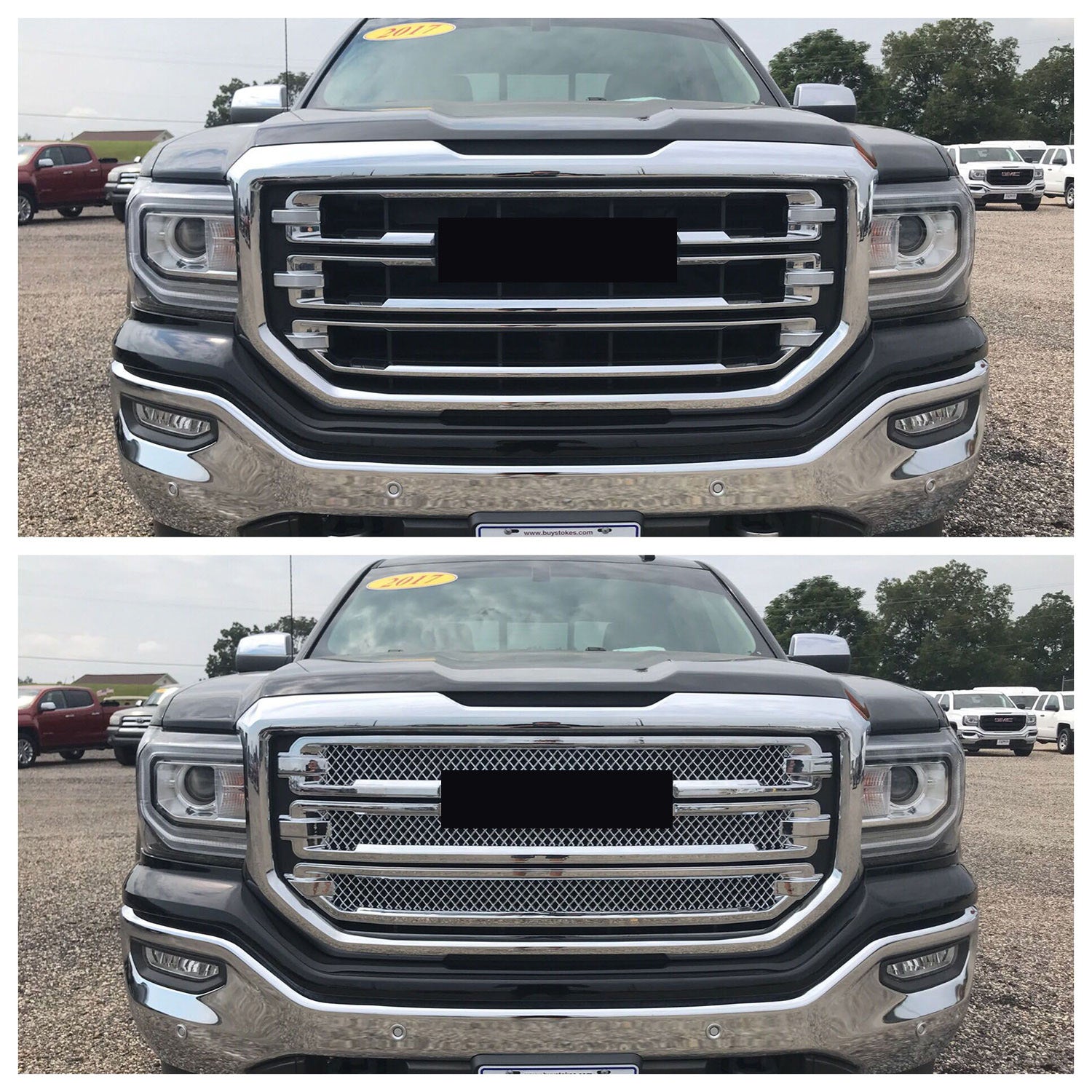 2016-2018 GMC Sierra 1500 Grille Overlay Chrome 3Pcs ABS Plastic