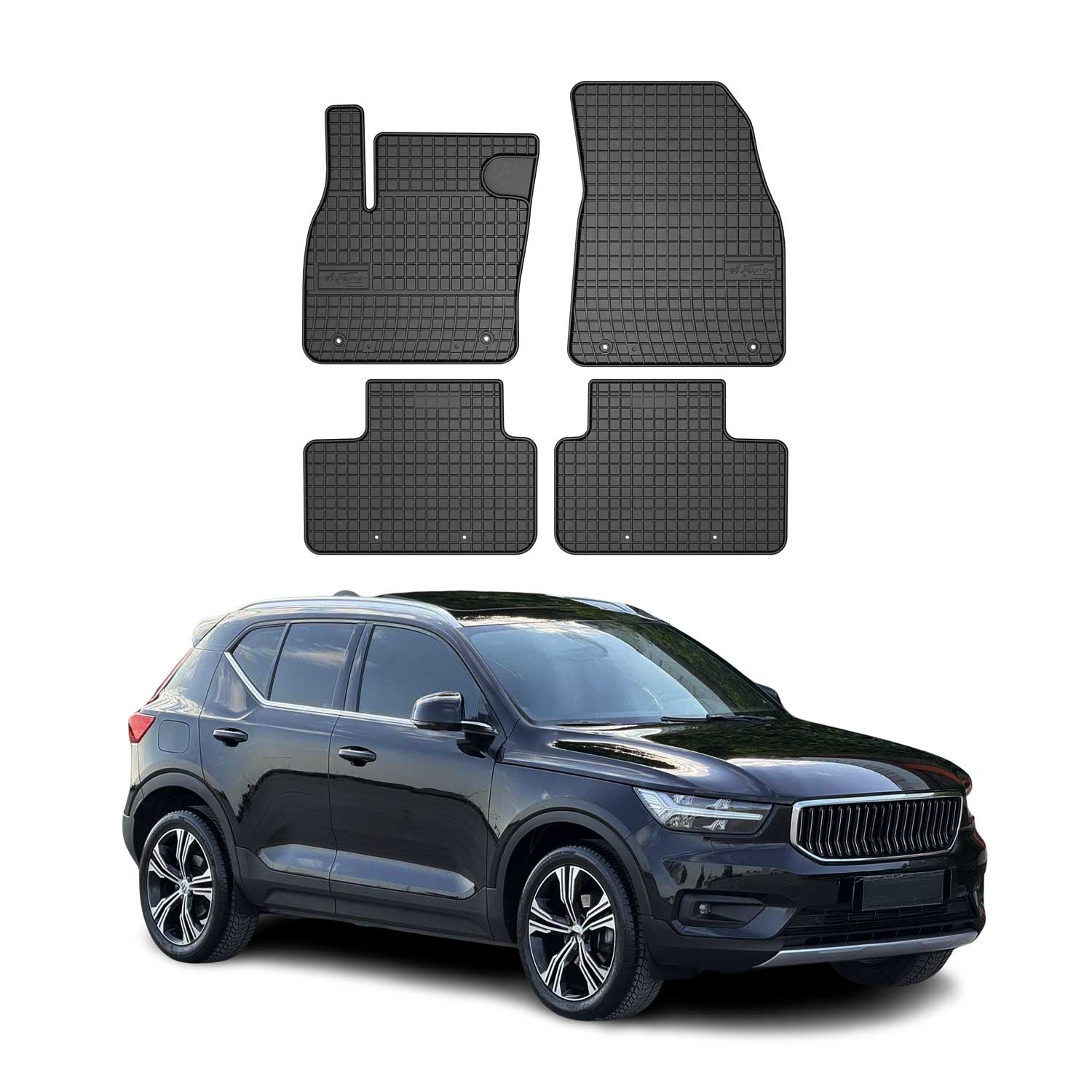 2019-2026 Volvo XC40 Floor Mats Liners Full Set All Weather Rubber Black
