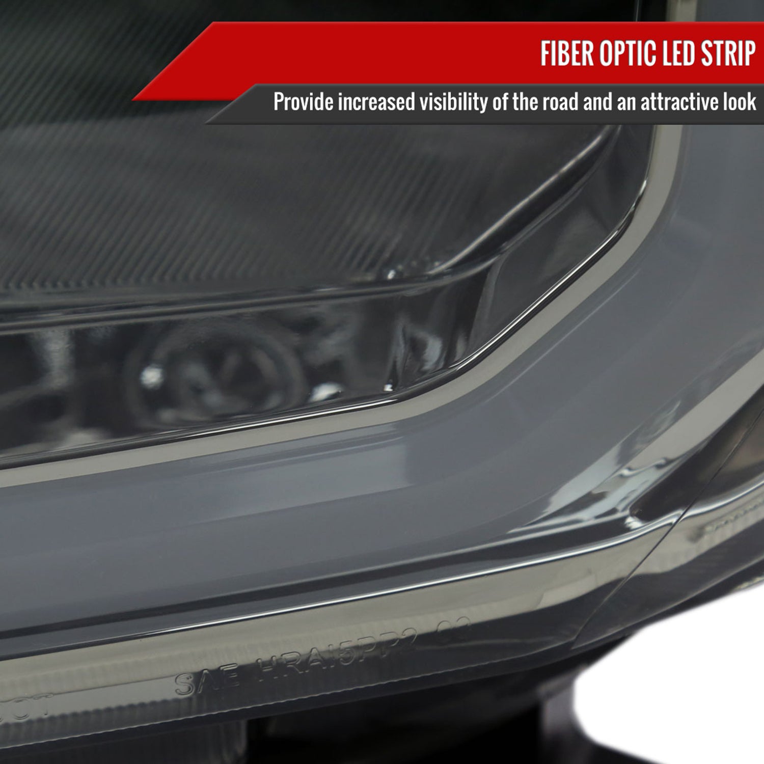 2012-2015 Toyota Tacoma LED Bar Headlights Amber Reflector Chrome/Light Smoke