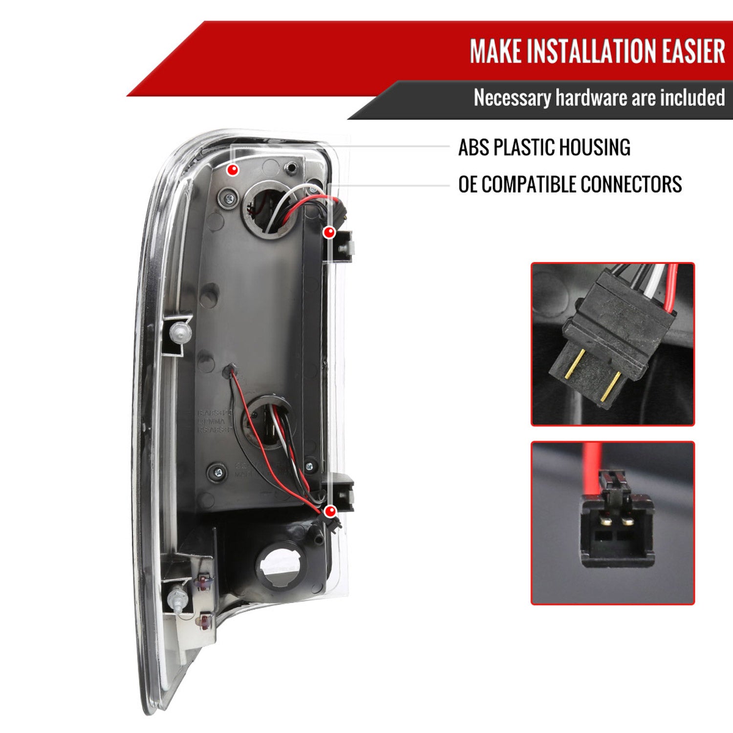 2007-2014 Chevy Silverado LED Tail Lights - OZ Matte Black/Clear Lens