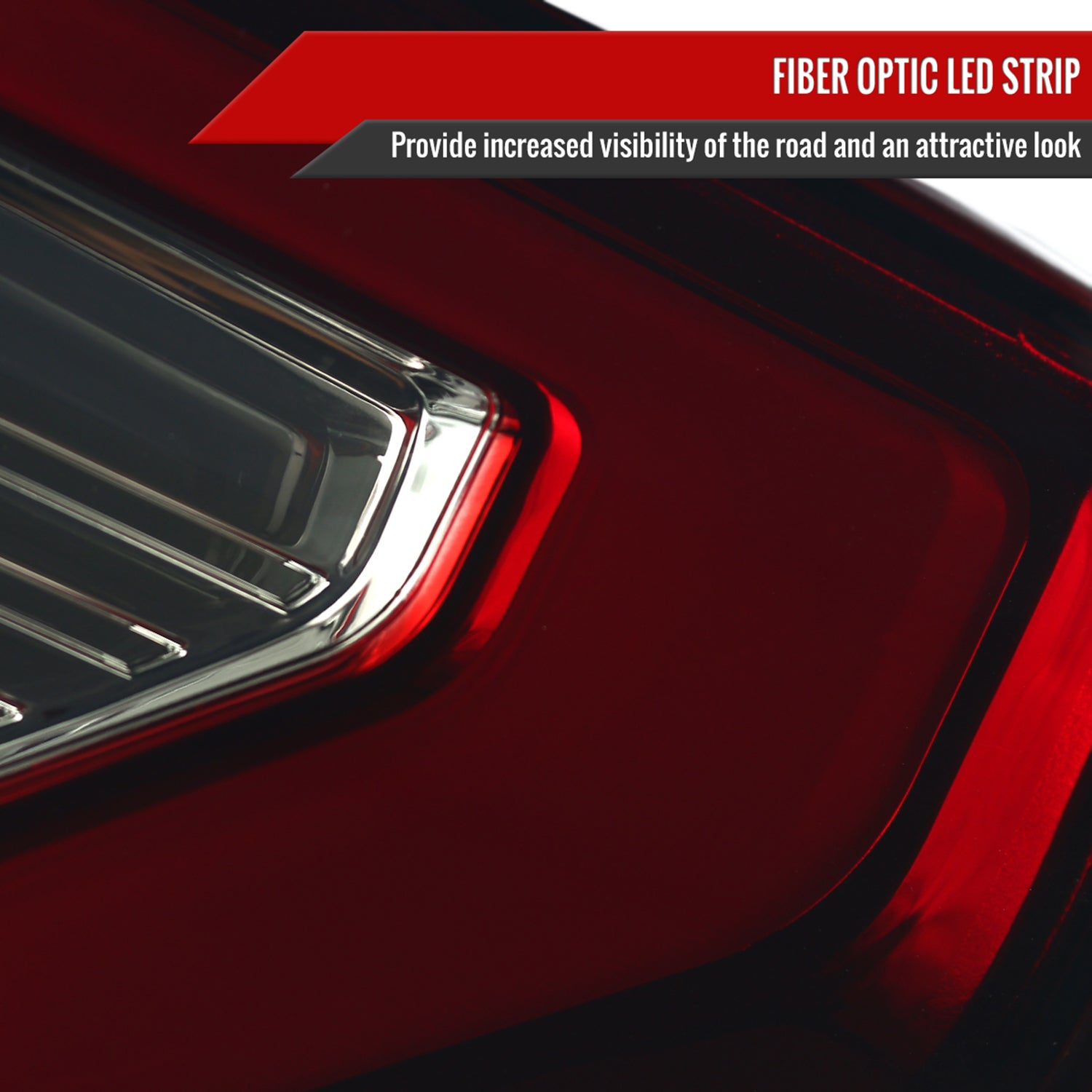 2015-2017 Ford F-150 LED Tail Lights Chrome Housing/Red Smoke Lens