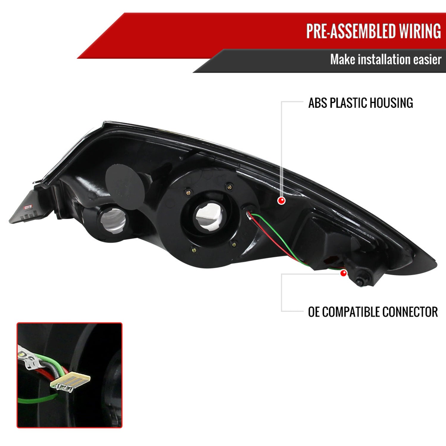 2006-2011 Mitsubishi Eclipse LED Tail Lights Matte Black Housing/Clear Lens