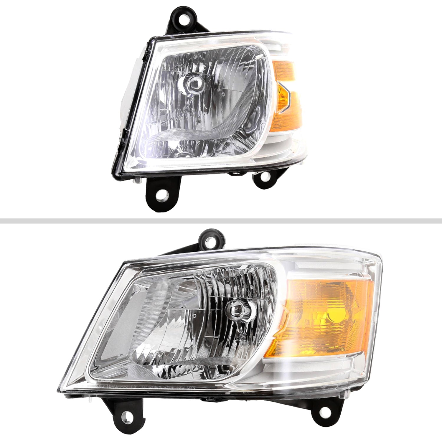2008-2010 Dodge Grand Caravan Factory Style Headlights - Chrome/Clear Lens