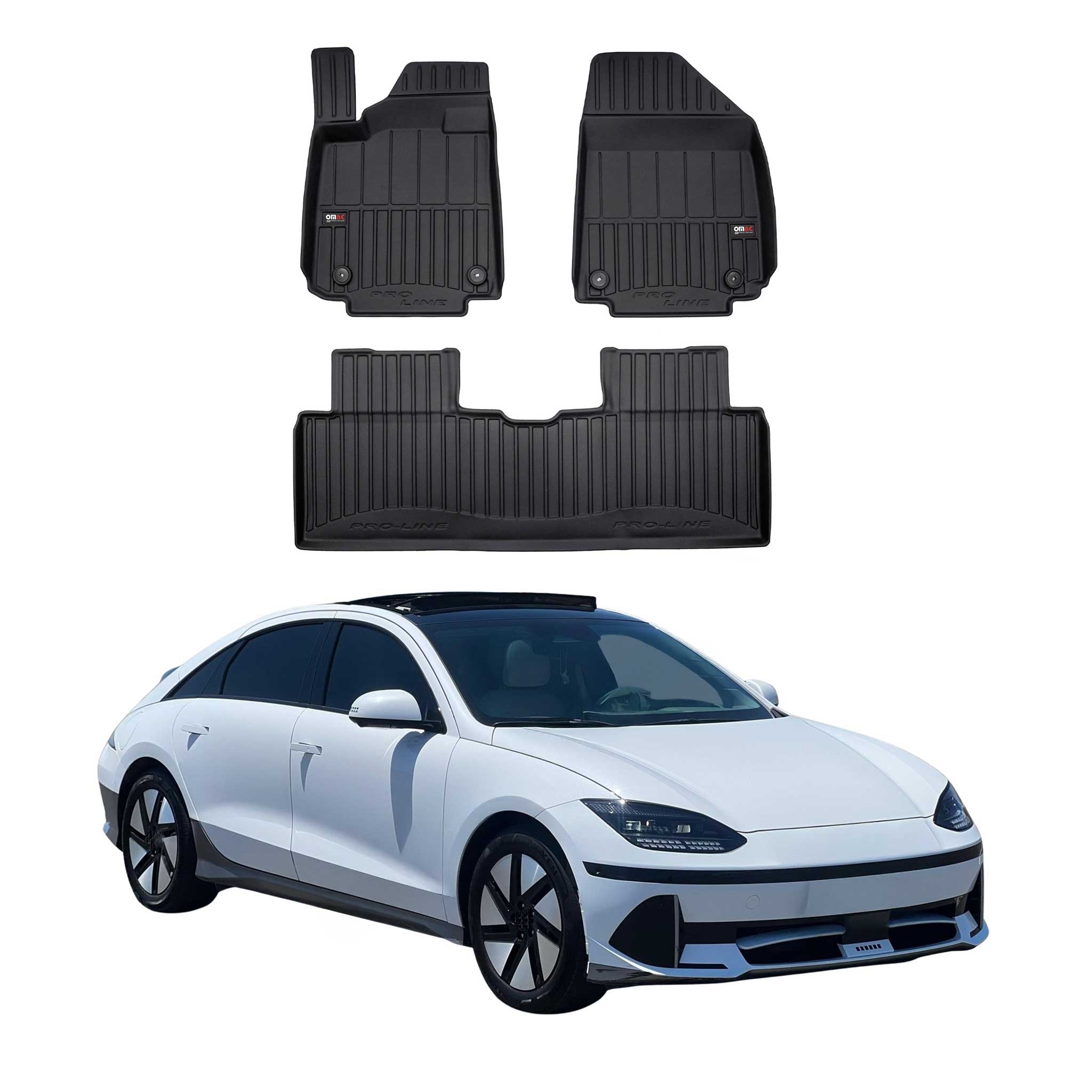 2023-2025 Hyundai Ioniq 6 Premium Floor Mats Liners Full Set All Weather Heavy Duty