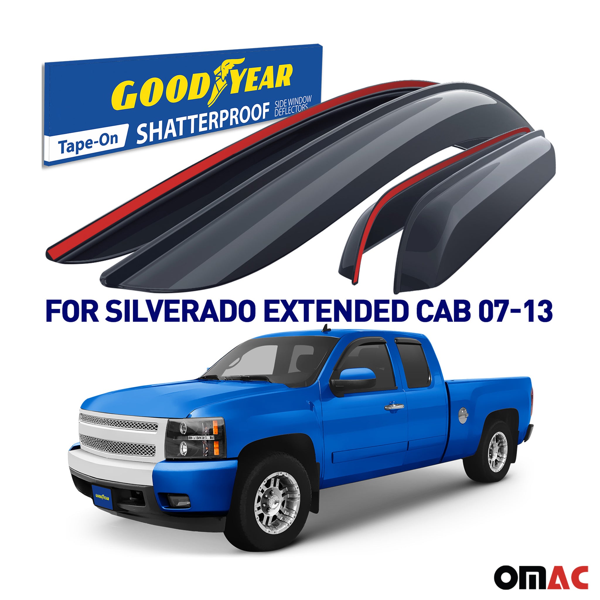 Goodyear Wind Deflectors for GMC Sierra 2500HD 3500HD 2007-2014 ExtendedCab 4x