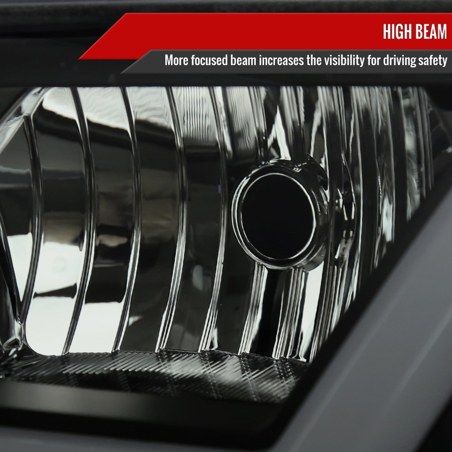 2000-2005 Chevy Impala LED Bar Factory Style Headlights Matte Black/Smoke Lens