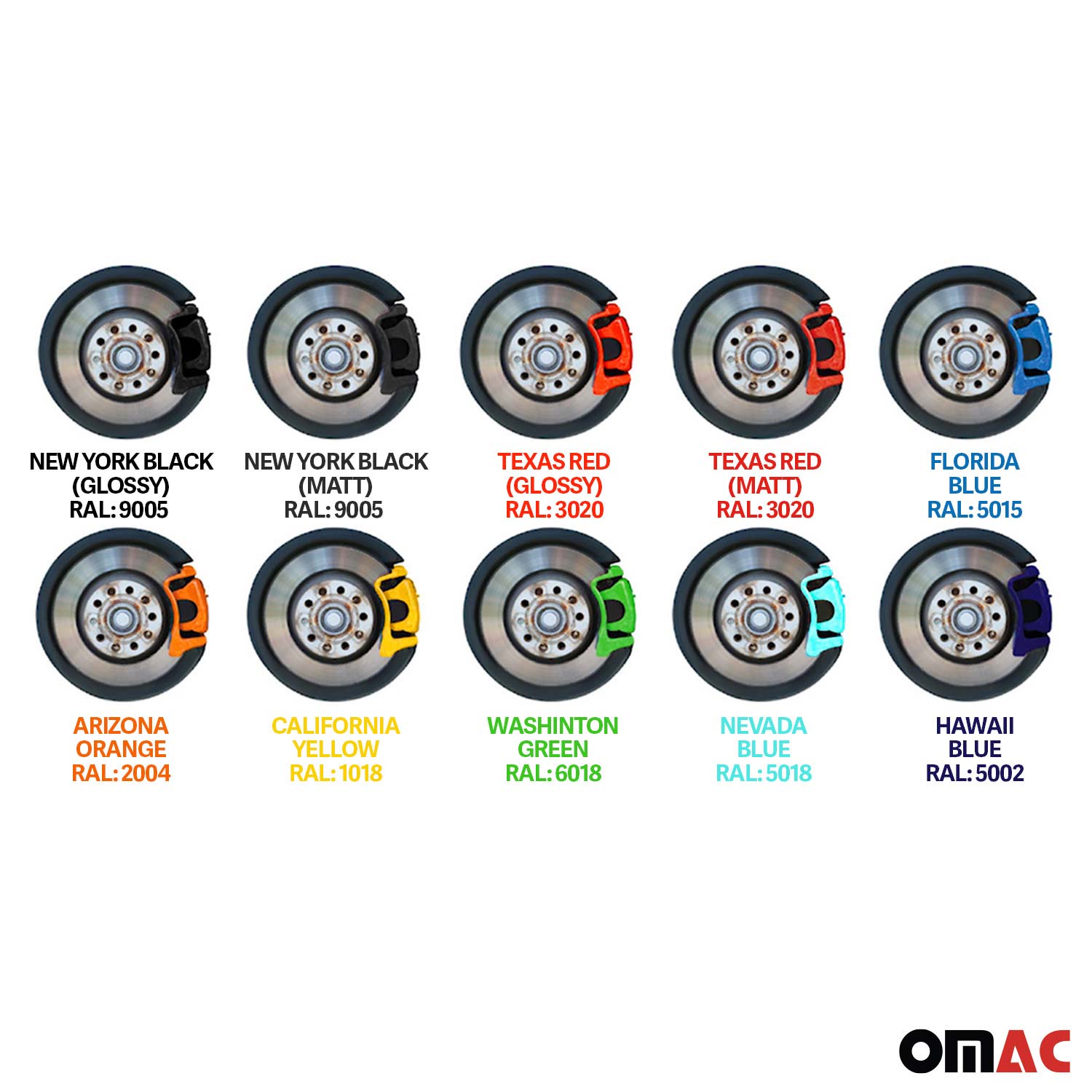 OMAC Brake Caliper Epoxy Based Car Paint Kit Hawaii Blue Glossy High-Temp