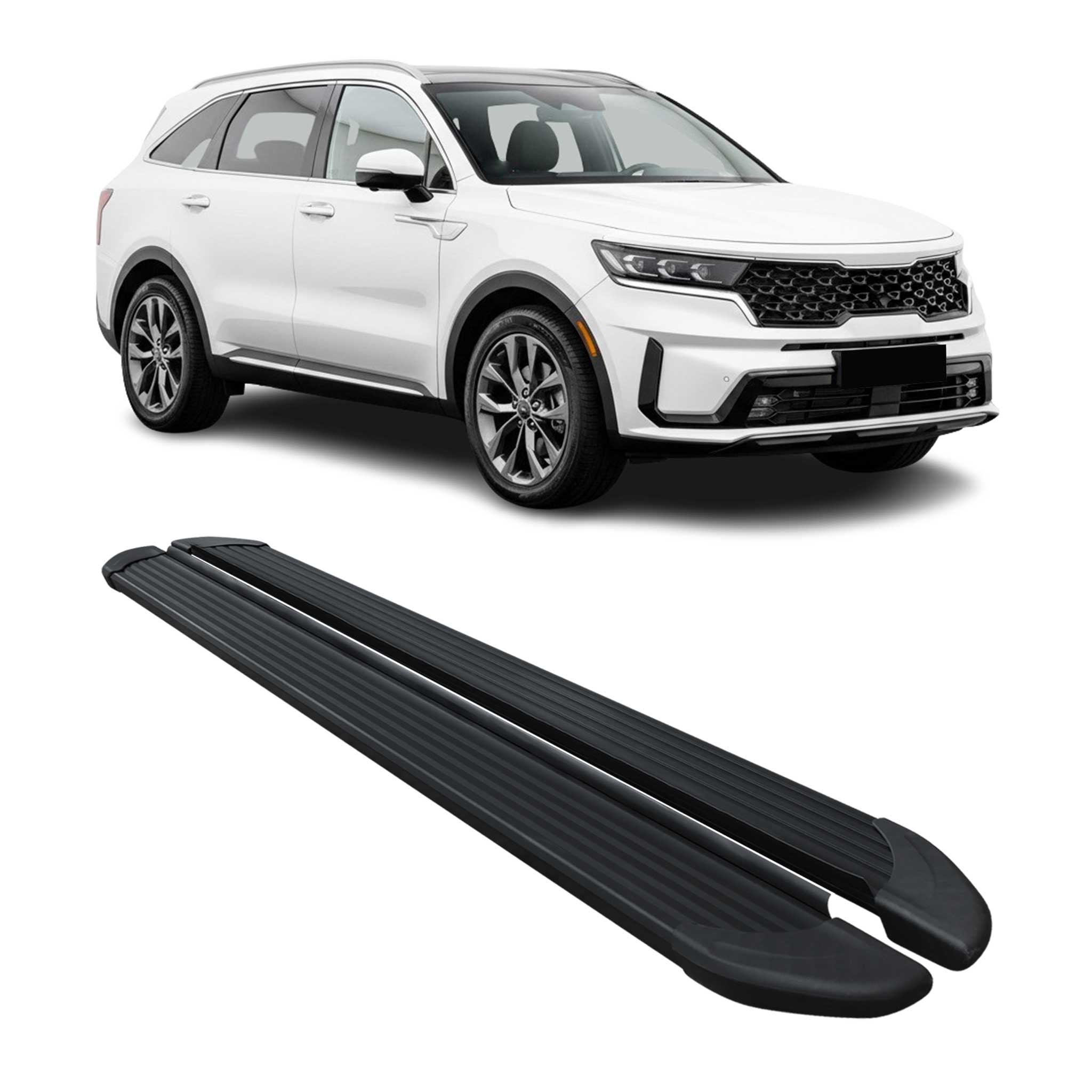 Running Boards Nerf Bars Side Step for Kia Sorento 2021-2023 Pre-FL Alu Black 2x
