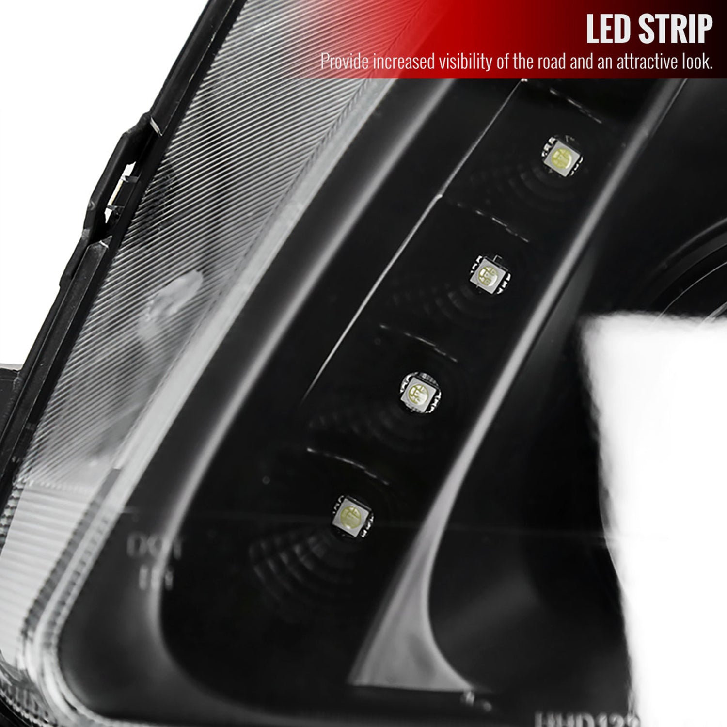 1997-2001 Honda Prelude Projector Headlights SMD LED Light Strip Matt Black