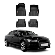 2012-2018 Audi A6 S6 Premium Floor Mats Liners First and Second Row Set Black