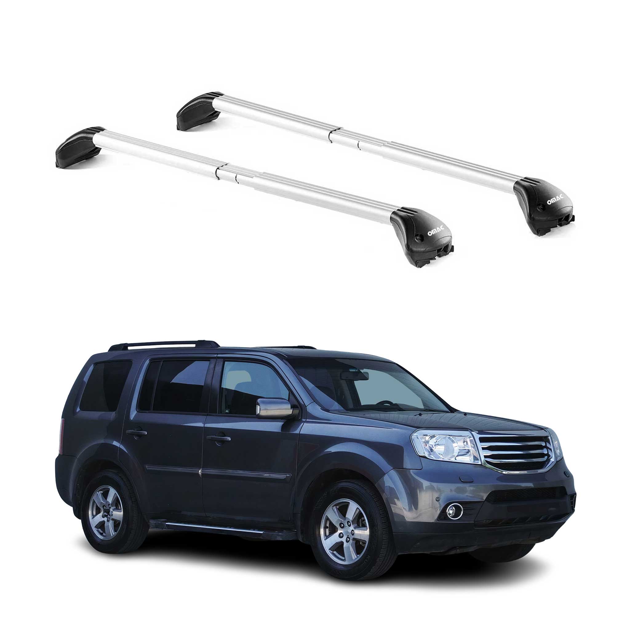 2003-2015 Honda Pilot Roof Rack Cross Bars Silver