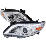 2011-2013 Toyota Corolla Projector Headlights w/ LED Light Strip Chrome/Clear
