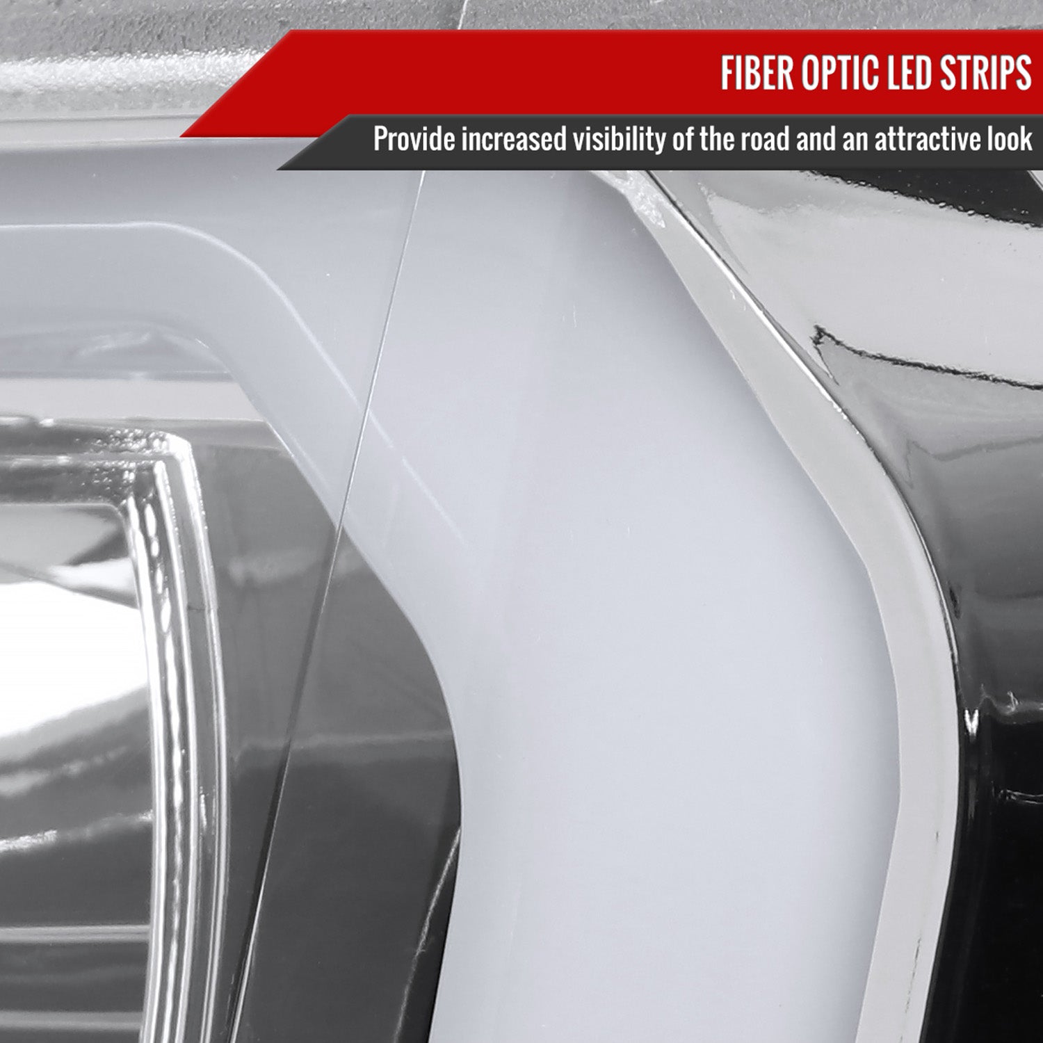 2009-2014 Ford F-150 LED C-Bar Projector Headlights Chrome/Clear Lens