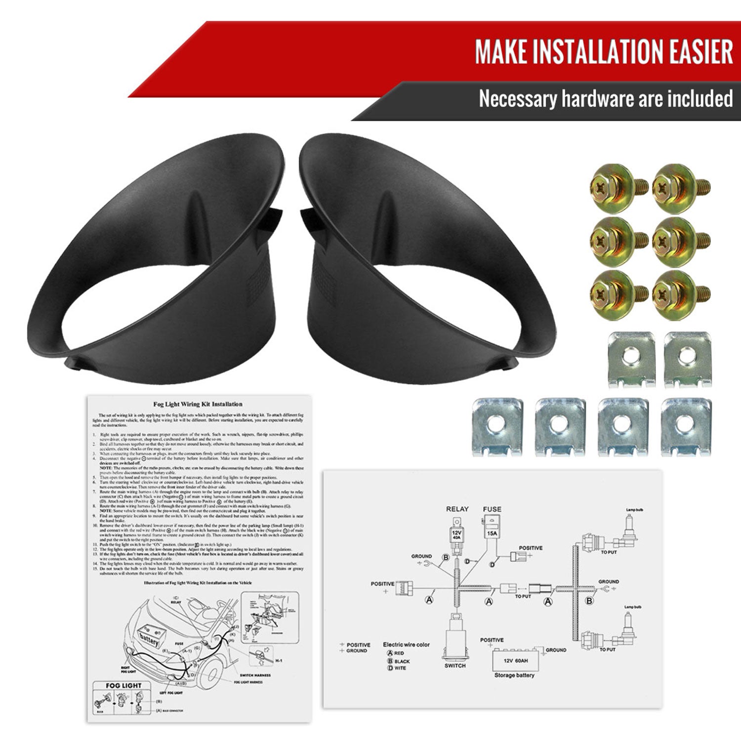 2002-2009 Dodge RAM 9006 Fog Lights w/ Mounting Brackets Chrome/Smoke Lens