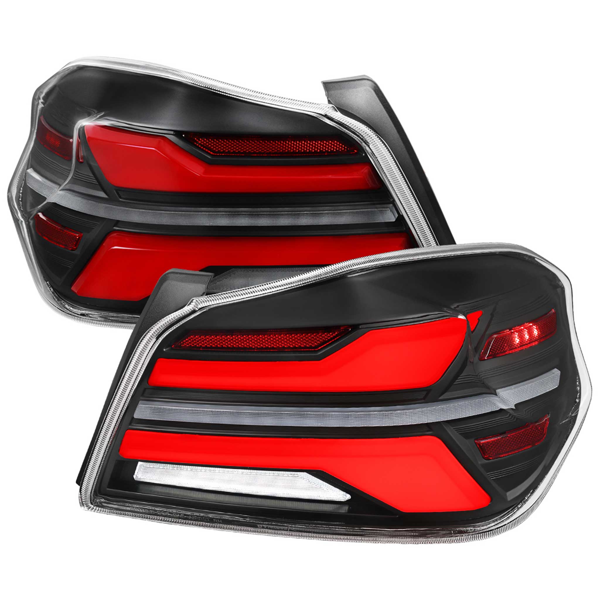For Subaru WRX STi 015-2021 LED Tail Light Sequential Red Signal Matte Black Clear Brake Reverse Strip
