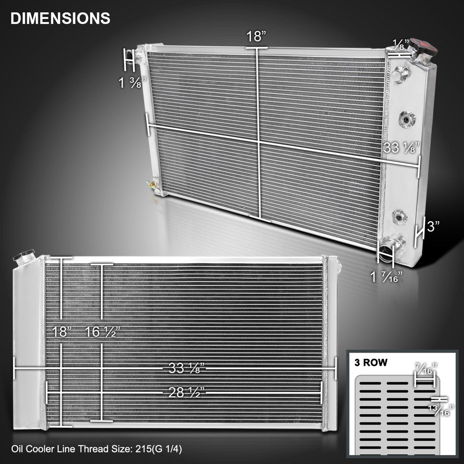 1968-1977 Chevy Malibu/Monte Carlo/Impala/Capric 3Row Performance Radiator