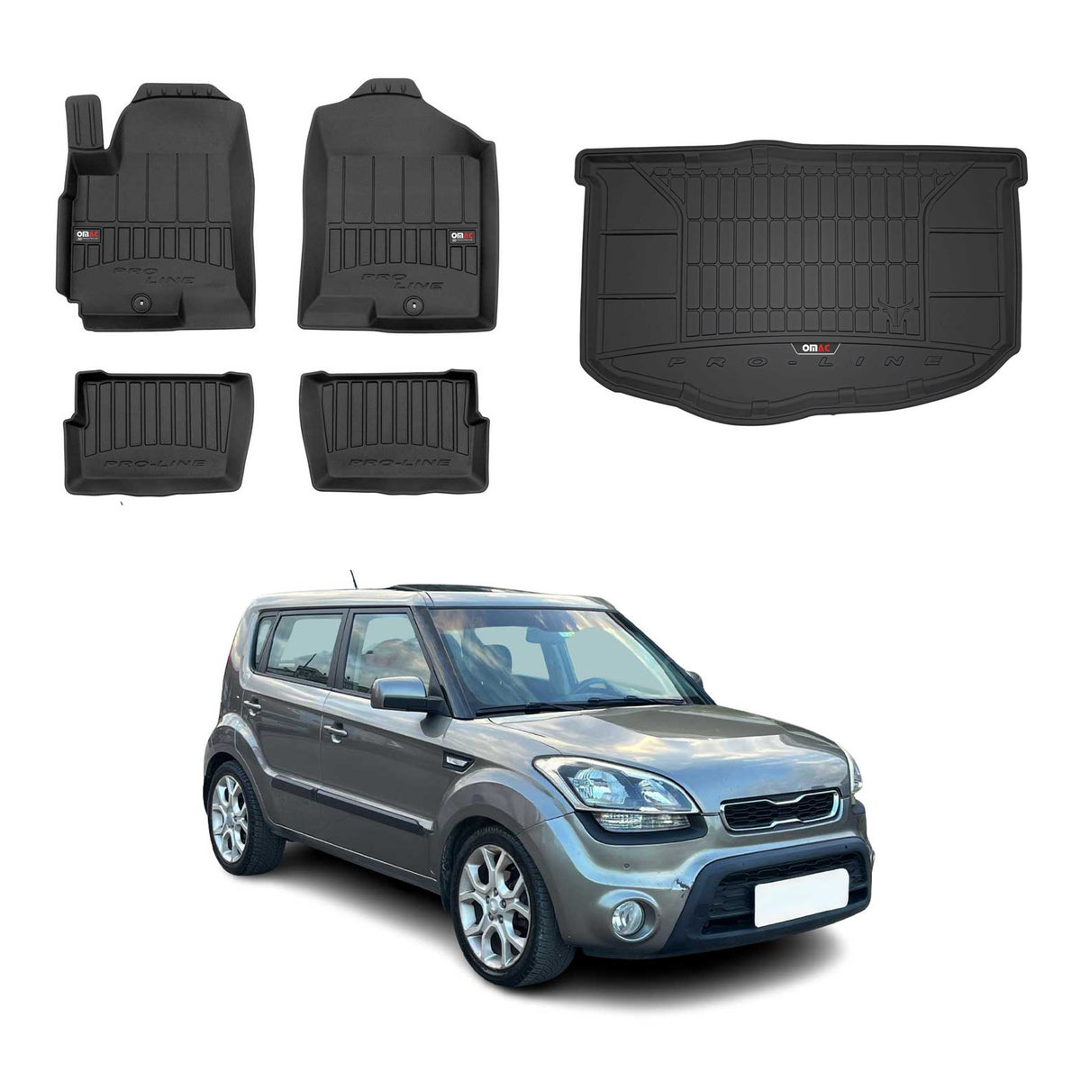OMAC Floor Mats & Cargo Liners for Kia Soul 2010-2013 Lower Trunk