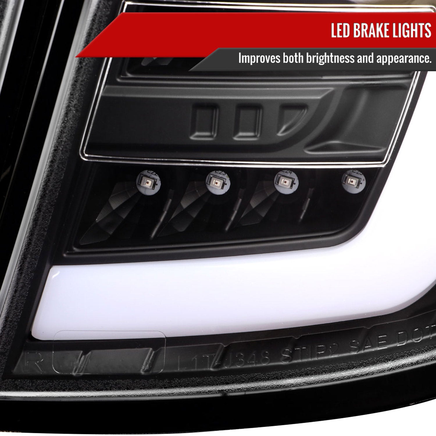 2008-2014 Subaru Impreza WRX Hatchback LED White Tube Tail Lights Matt Black