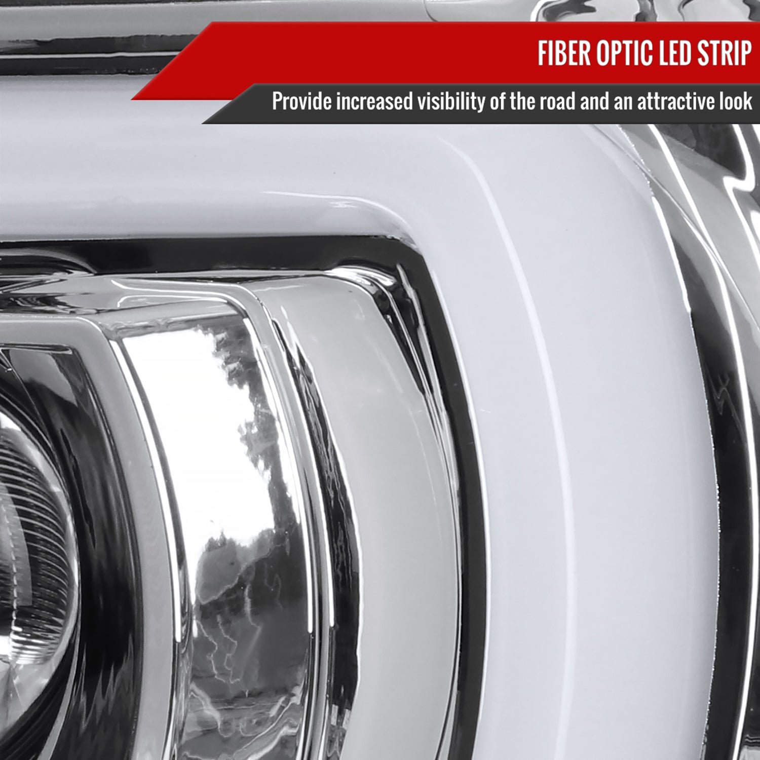 2007-2013 Toyota Tundra/ 2008-2017 Sequoia LED C-Bar Projector Headlights Chrome