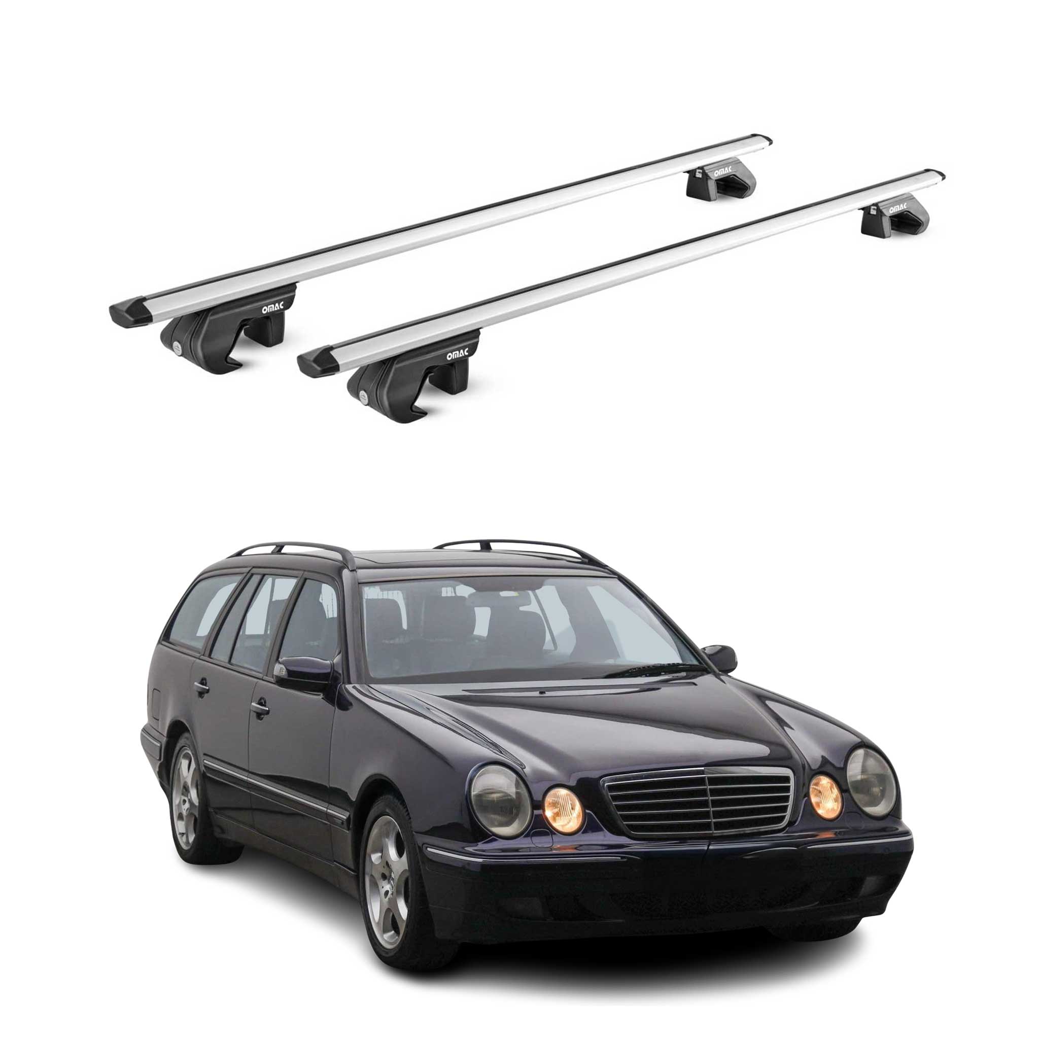 Roof Rack Luggage Carrier for Mercedes E Class S210 Wagon 1996-2002 Alu Grey 2x