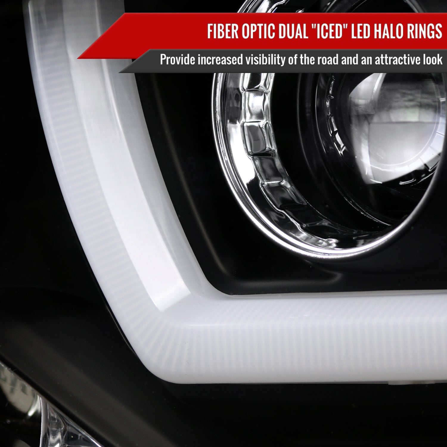 2011-2014 Dodge Charger Dual Halo Projector Headlights Matte Black/Clear Lens