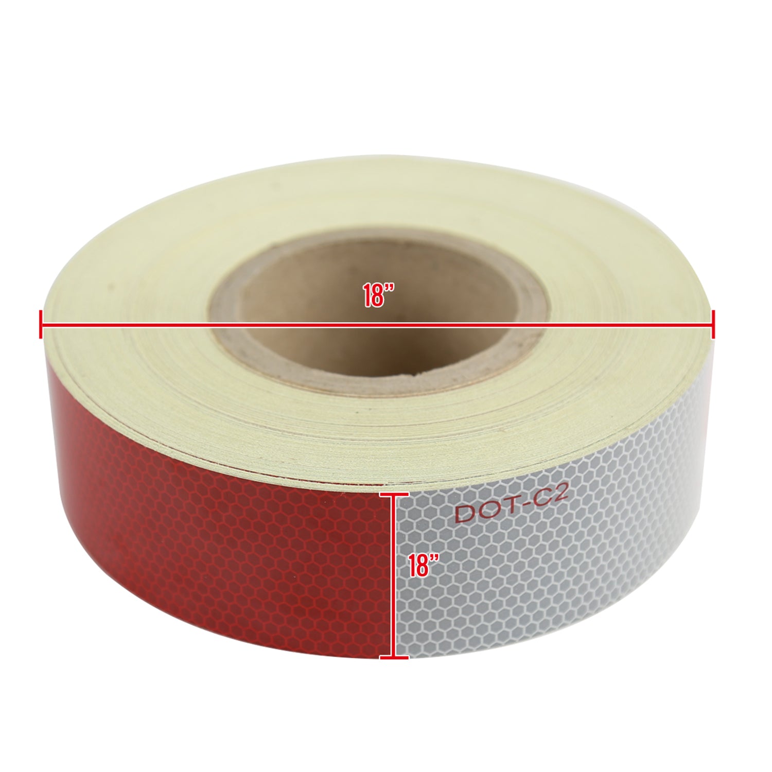 2" Wide Red/White DOT-C2 Approved Conspicuity Reflective Safety Tape 164 FT