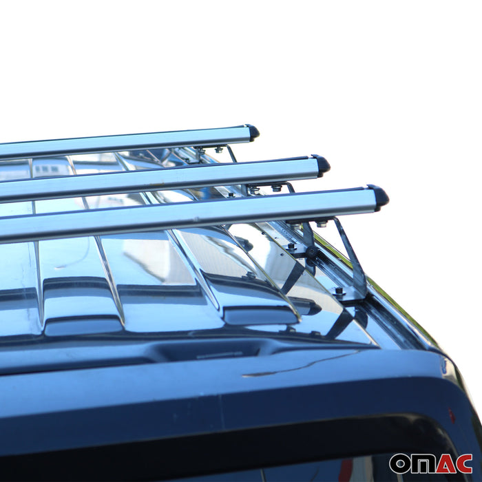 Trunk Bed Carrier Roof Racks Cross Bars for Nissan NV200 2013-2021 Alu Silver 3x