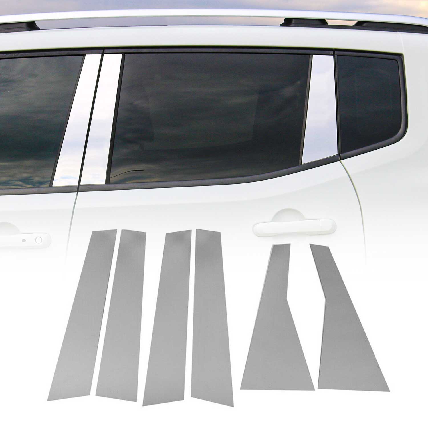 2017-2022 Honda CR-V Window B Pillar Posts Door Trim Cover Stainless Steel Silver 6x