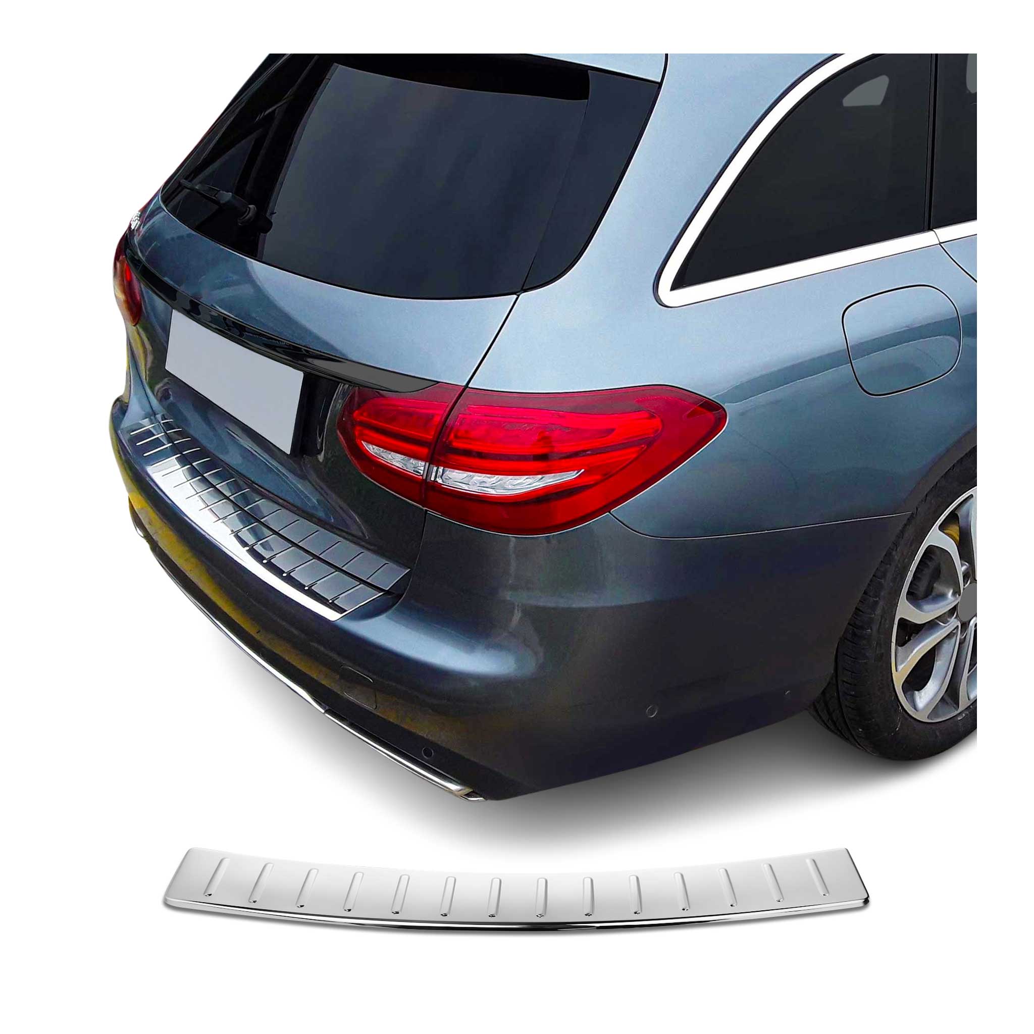 2015-2021 Mercedes C Class S205 Wagon Rear Bumper Guard Stainless Steel Glossy