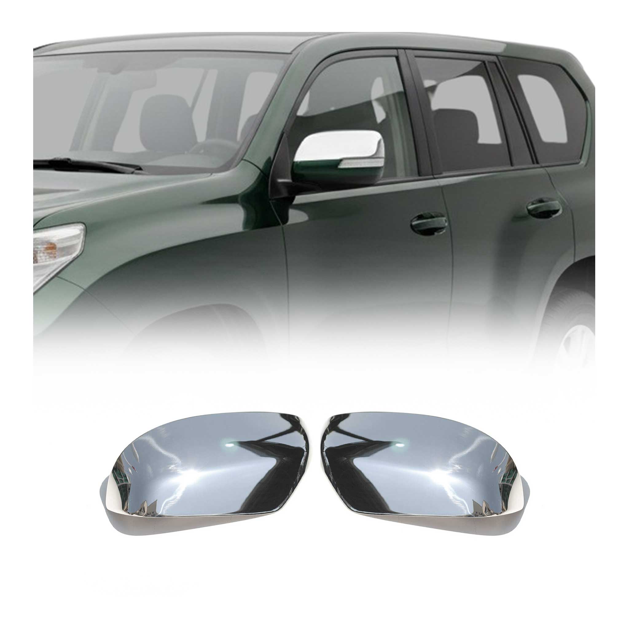 2010-2013 Lexus GX 460 Side Mirror Cover Caps Stainless Steel Silver 2 Pcs