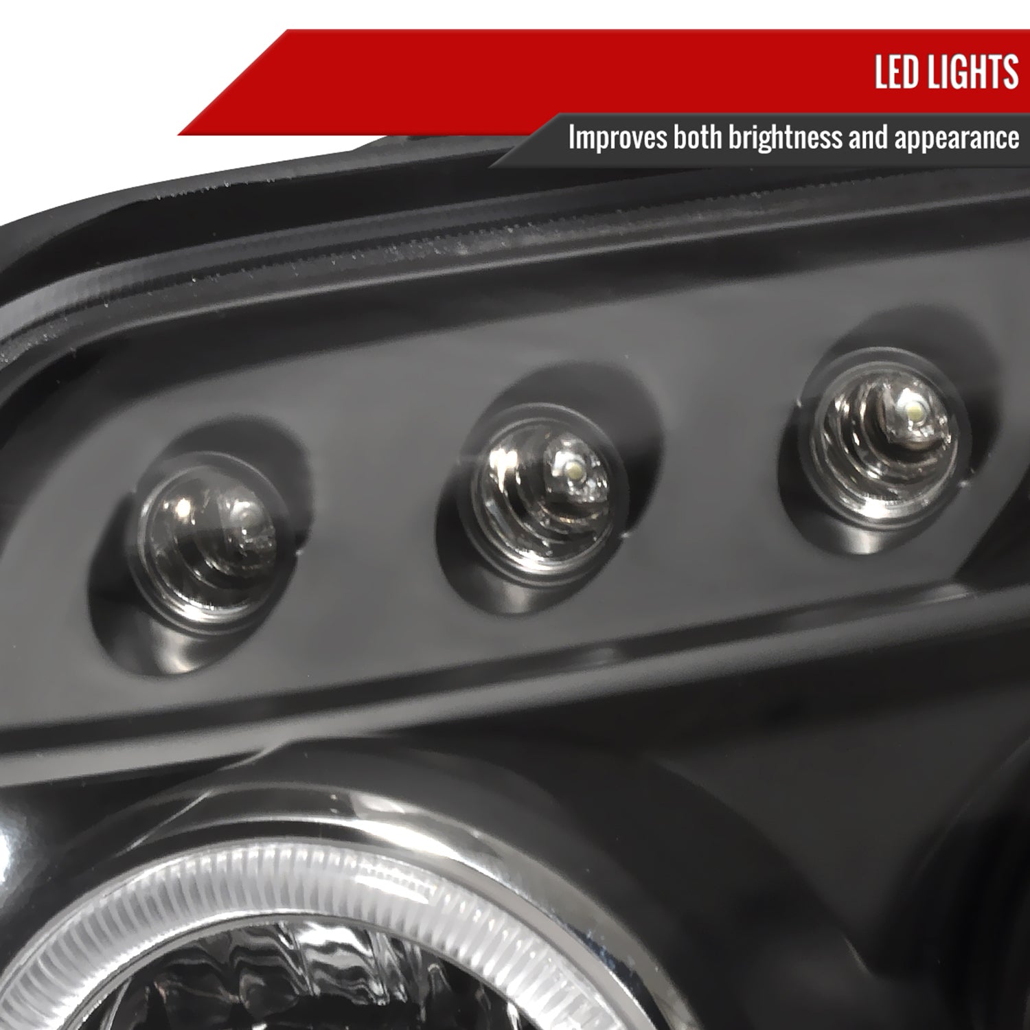 2003-2005 Toyota 4Runner Dual Halo Projector Headlights Matte Black/Clear Lens