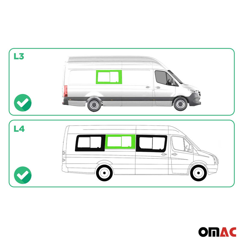 2006-2018 Mercedes Sprinter W906 Window Glass Fit Kit Right Sliding Door L3 L4