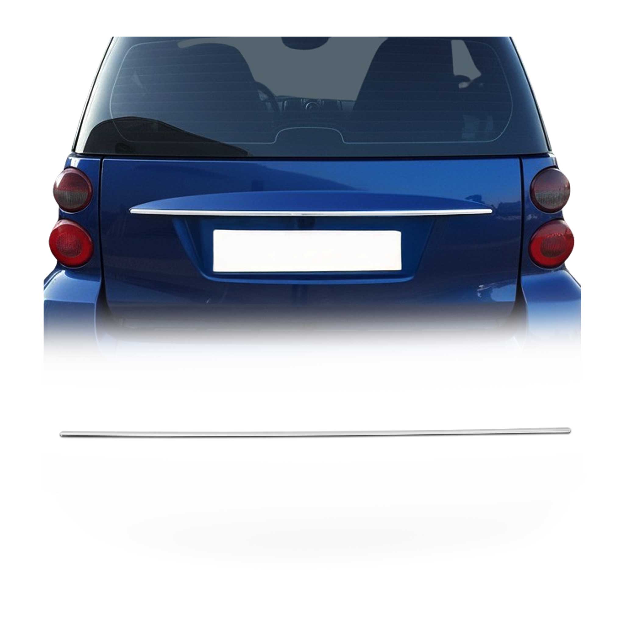 2007-2015 Smart ForTwo Rear Trunk Tailgate Door Handle Cover Stainless Steel Silver