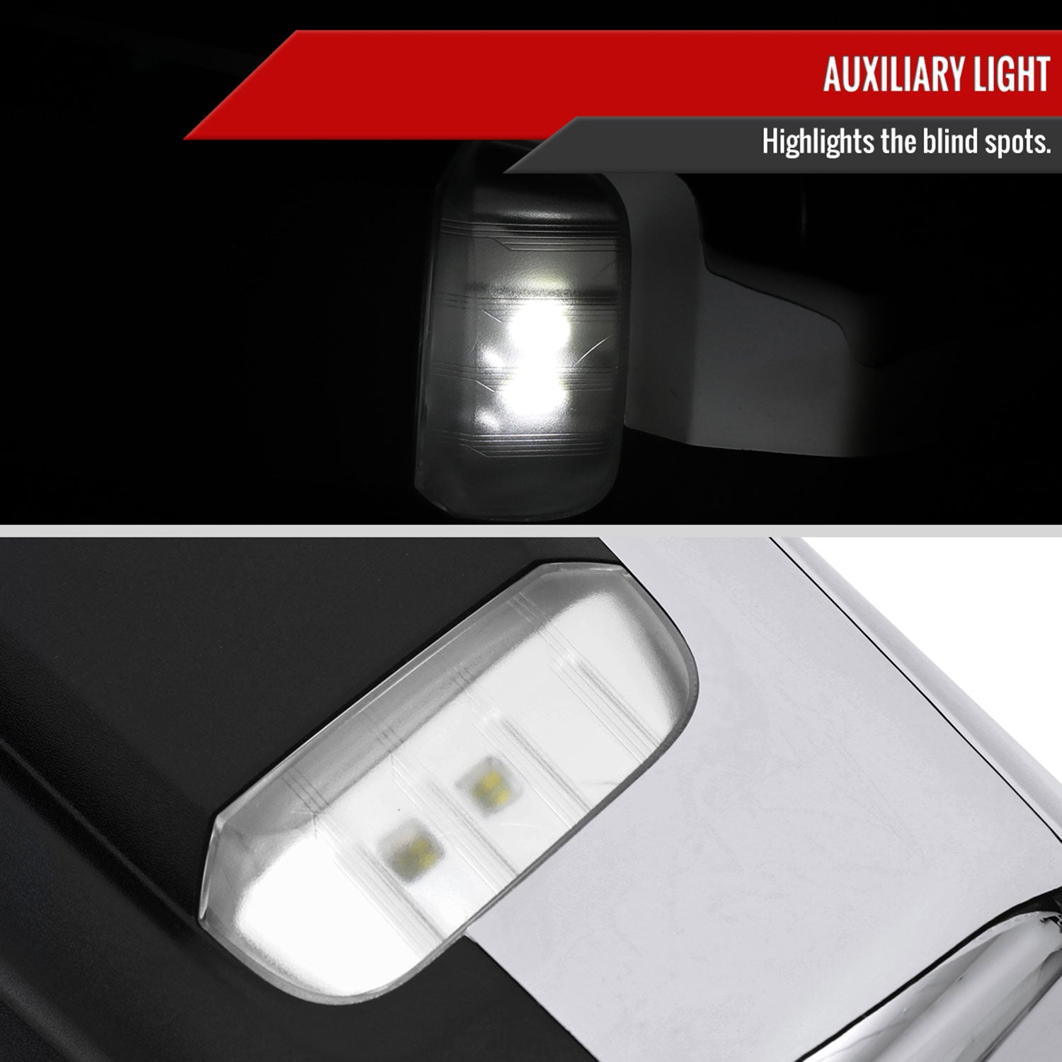 2019-2024 GMC Sierra 1500 Chrome Manual Fold & Heated Side Mirror Driver Side