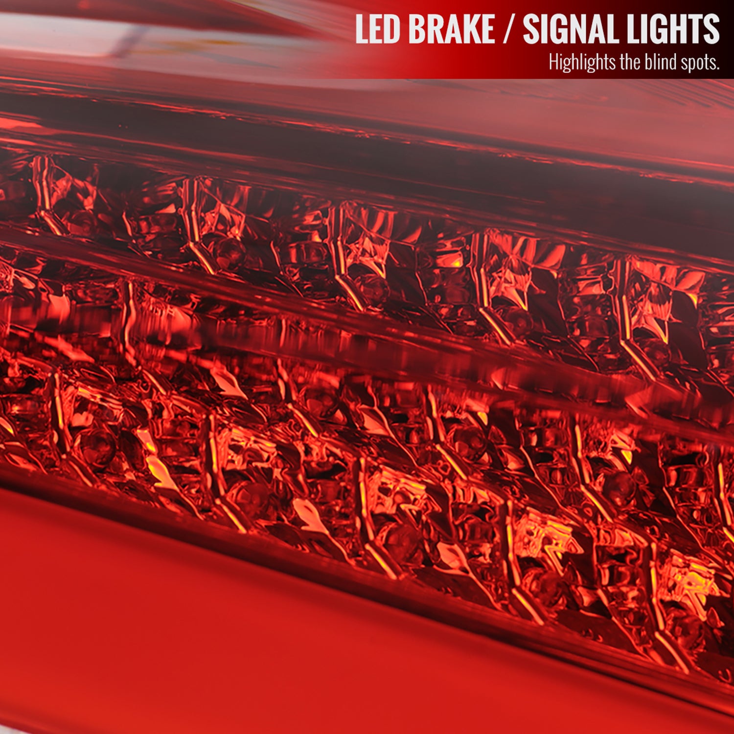 2015-2019 Ford Focus Hatchback LED Tail Lights Chrome Housing/Red Lens