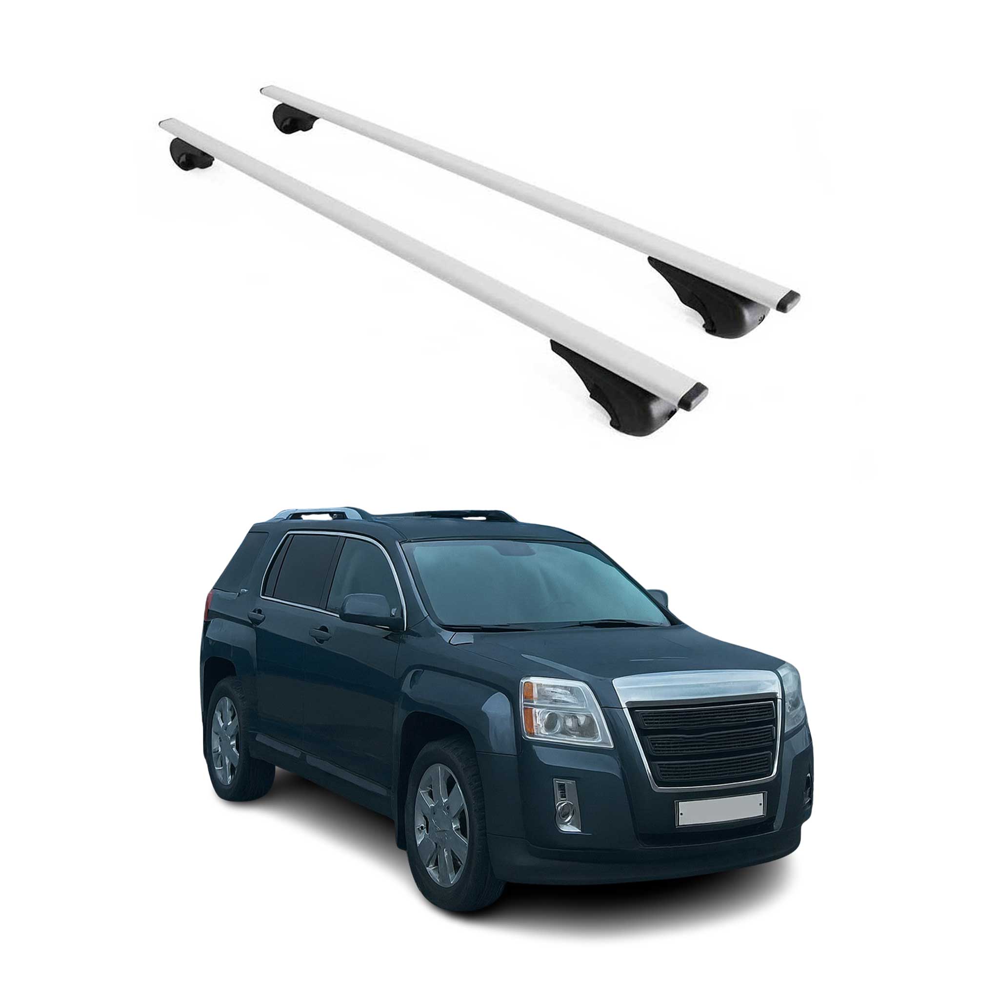 2010-2017 GMC Terrain Roof Rack Cross Bars Silver
