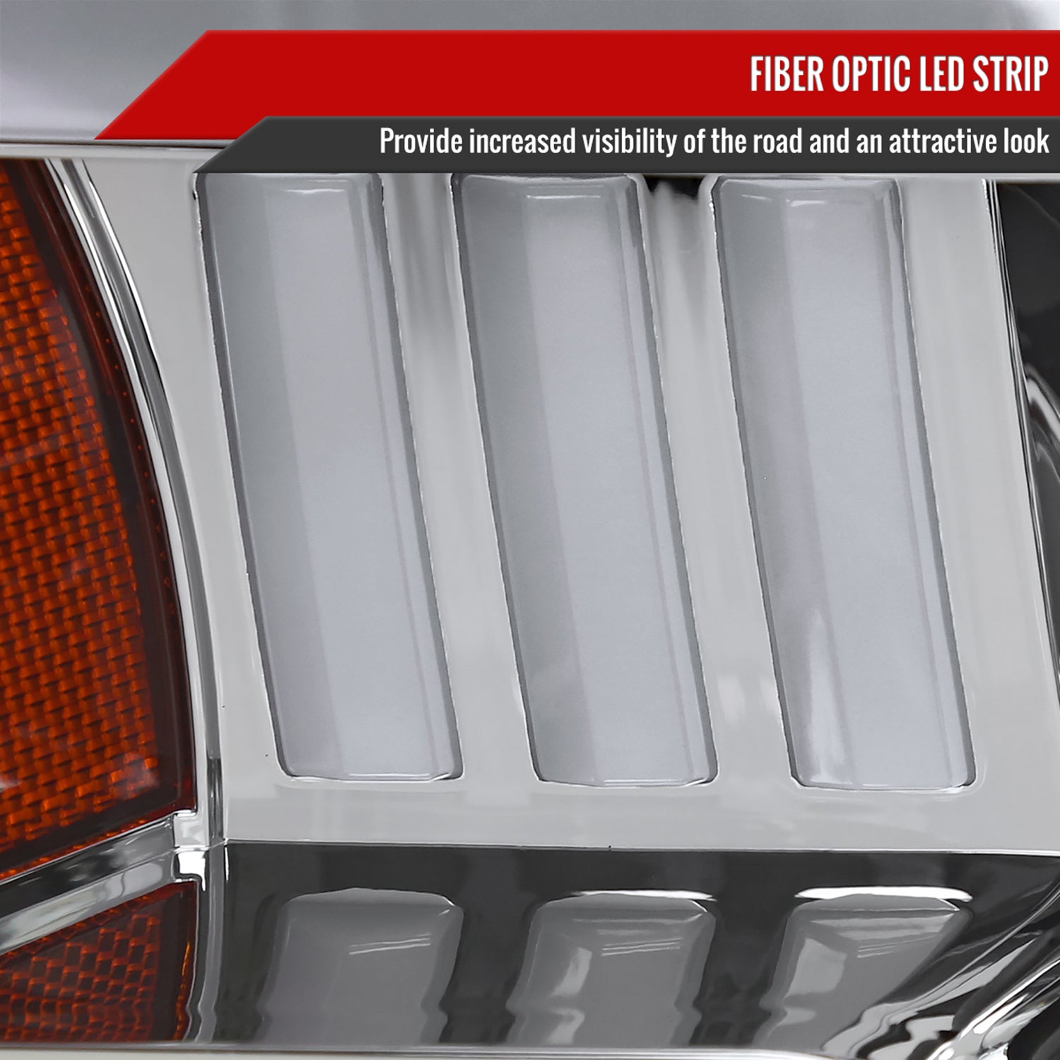 2015-2017 Ford F-150 LED Bar Projector Headlights - RS Chrome/Clear Lens