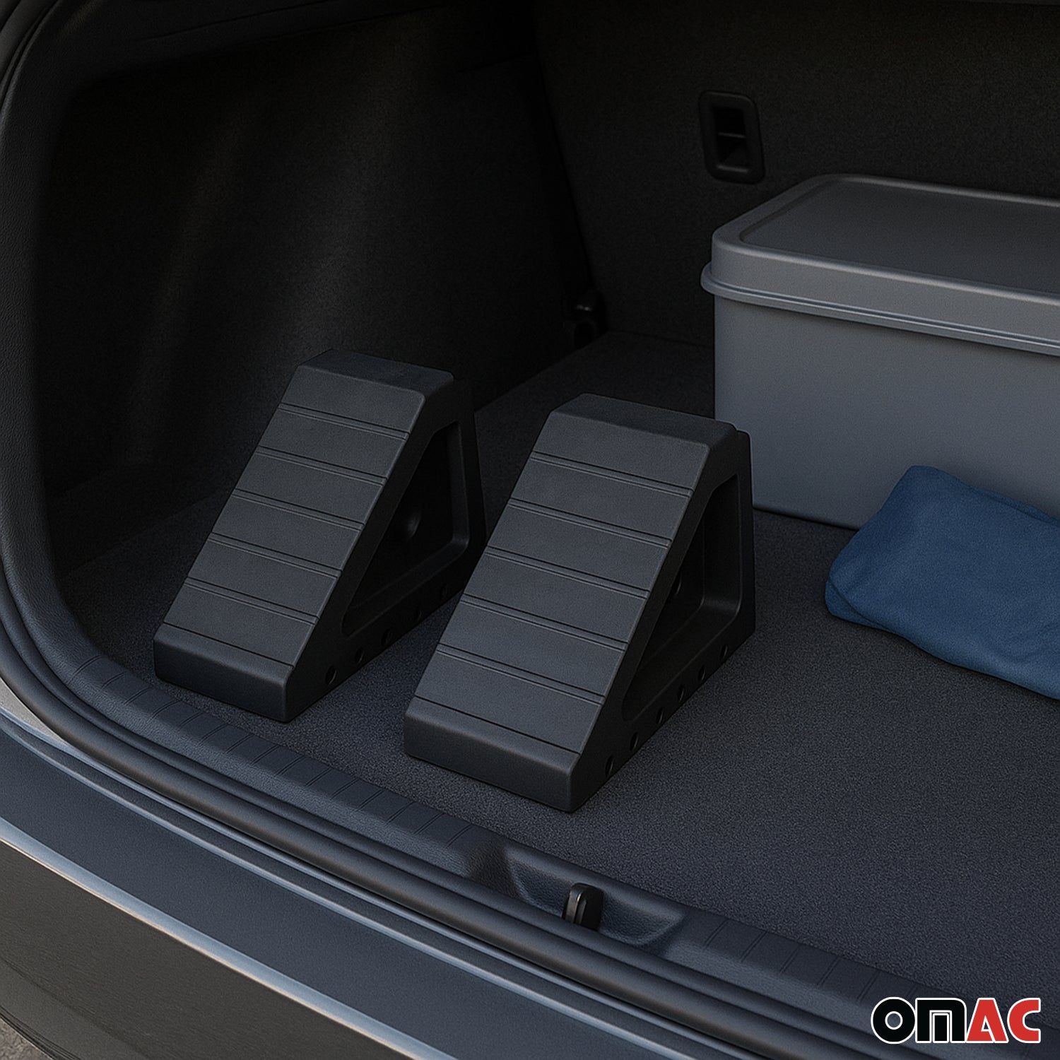 Wheel Tire Chock Blocks Heavy Duty Solid Ribbed Rubber Car Truck & Trailer