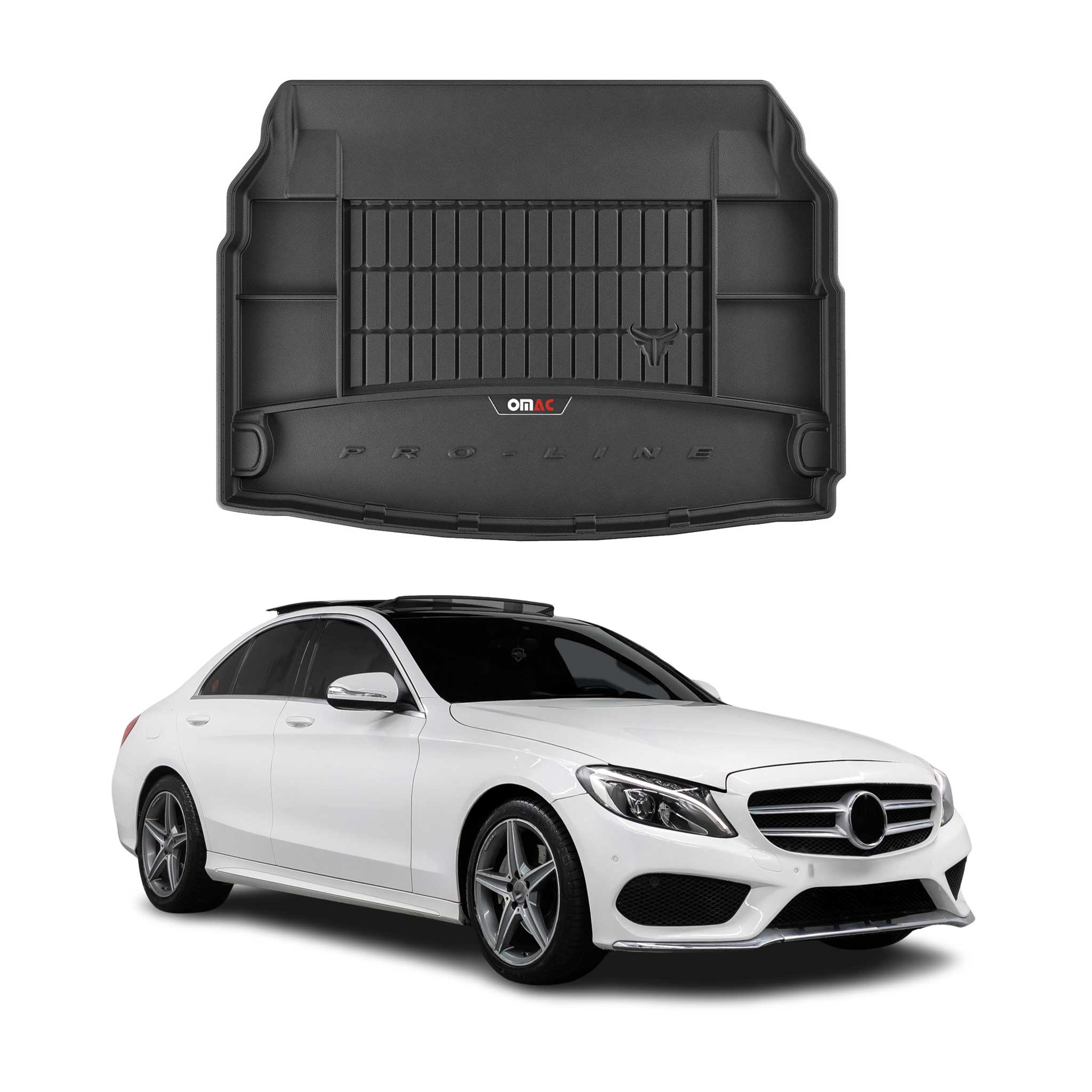 2015-2021 Mercedes C Class W205 Sedan Premium Cargo Liner Trunk Mat All Weather Heavy Duty Black