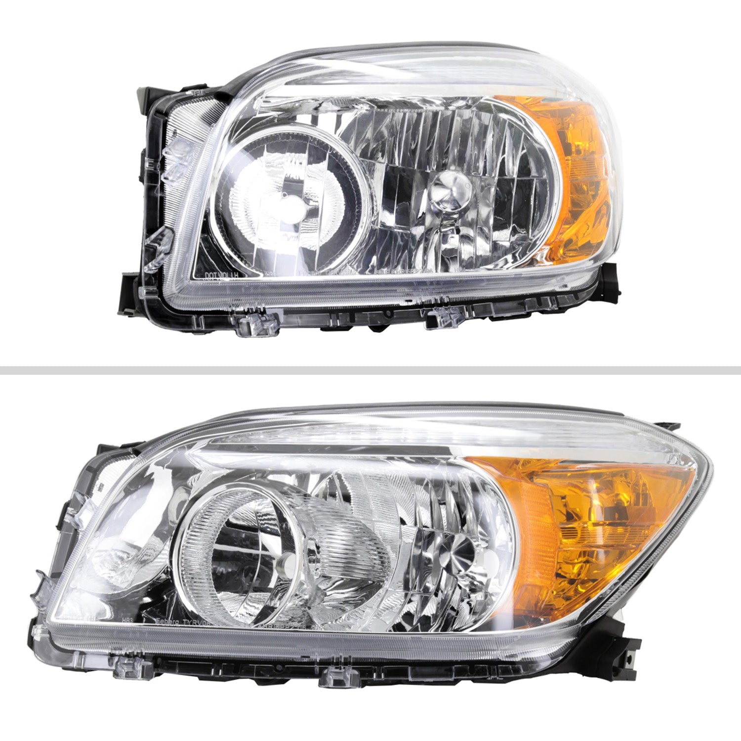 2006-2008 Toyota RAV4 Factory Style Headlights Chrome Housing/Clear Lens