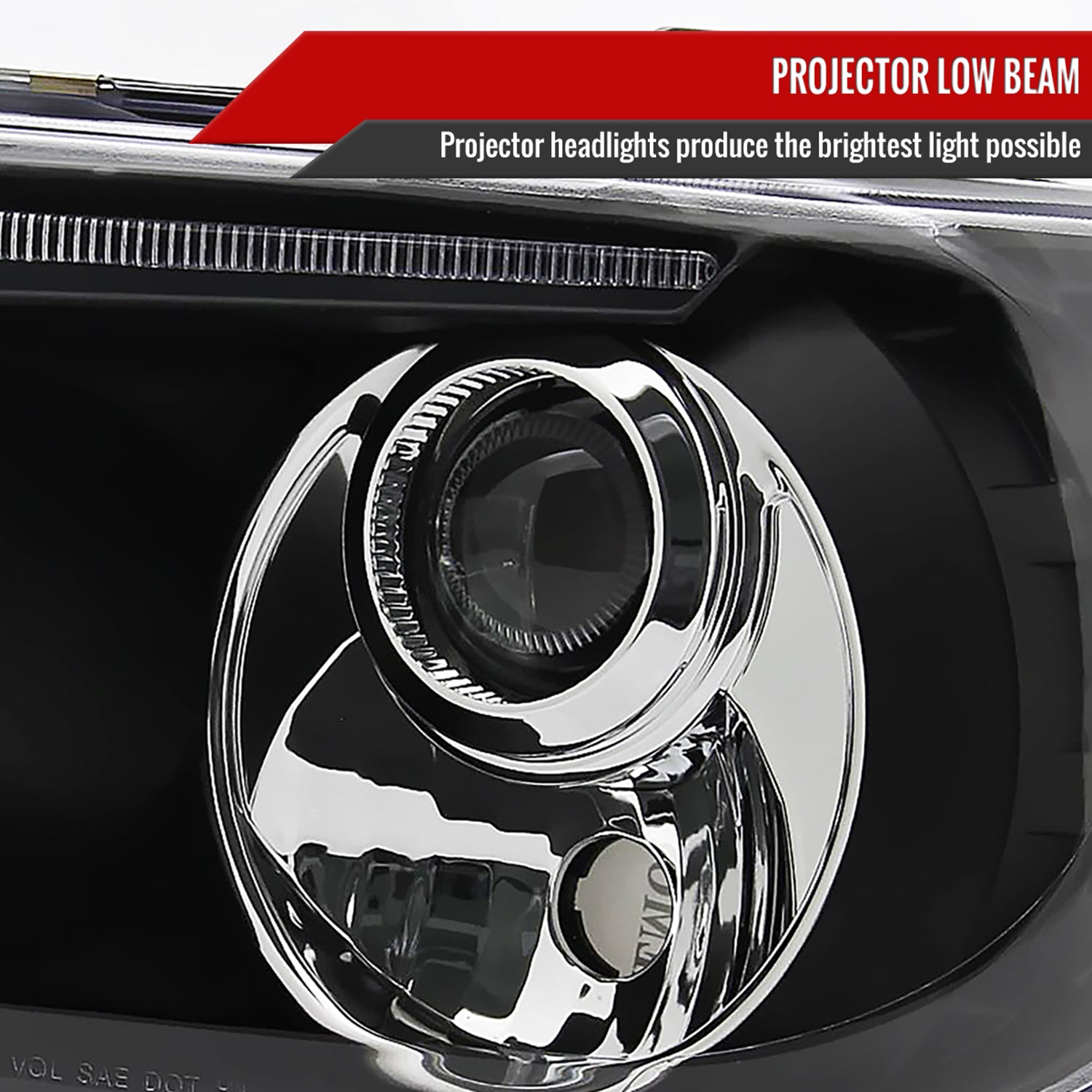 2007-2013 Toyota Tundra/ 08-2017 Sequoia Single Halo Projector Headlights Black