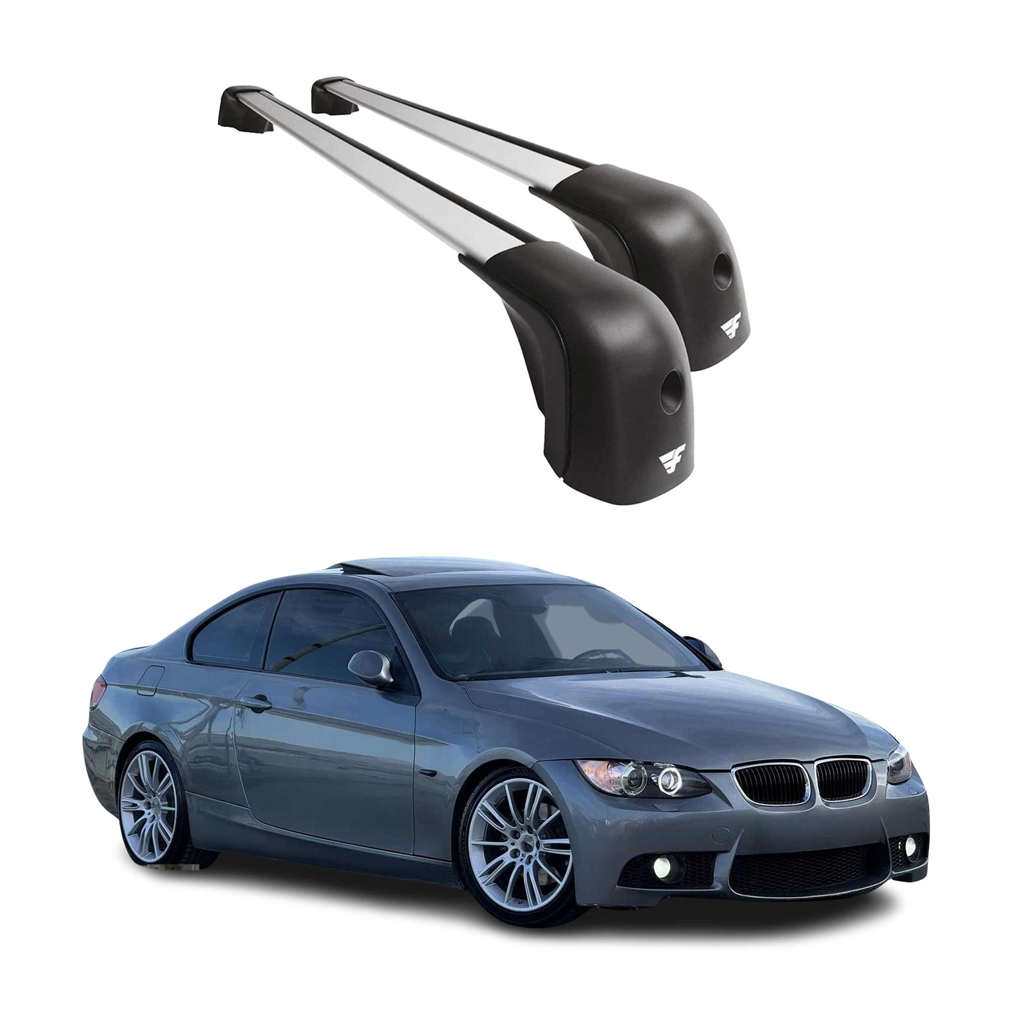 2007-2013 BMW 3 Series E92 Coupe Roof Racks Cross Bars Silver