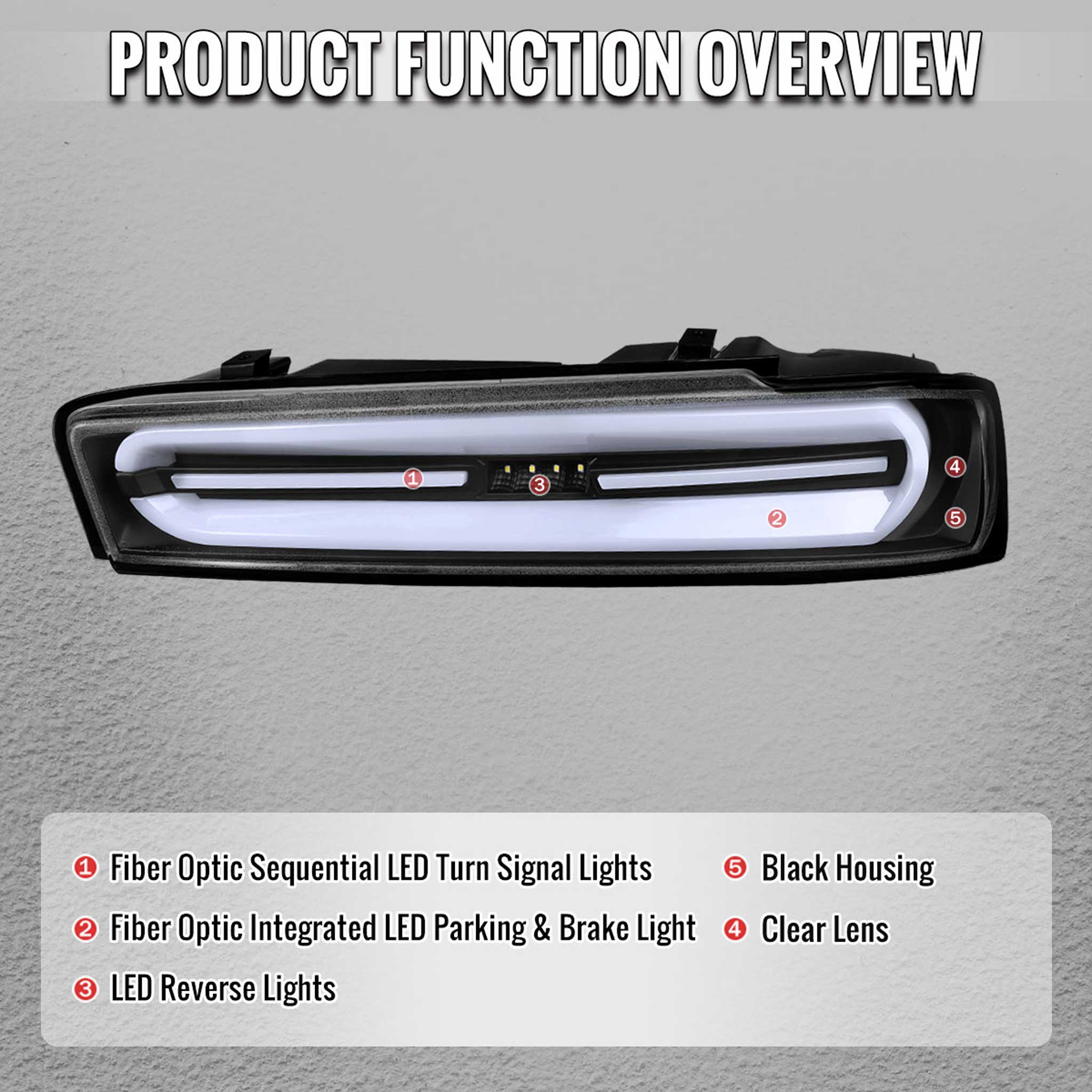 For Chevrolet Camaro 2016-2018 Full LED Tail Light Sequential Signal For OE LED
