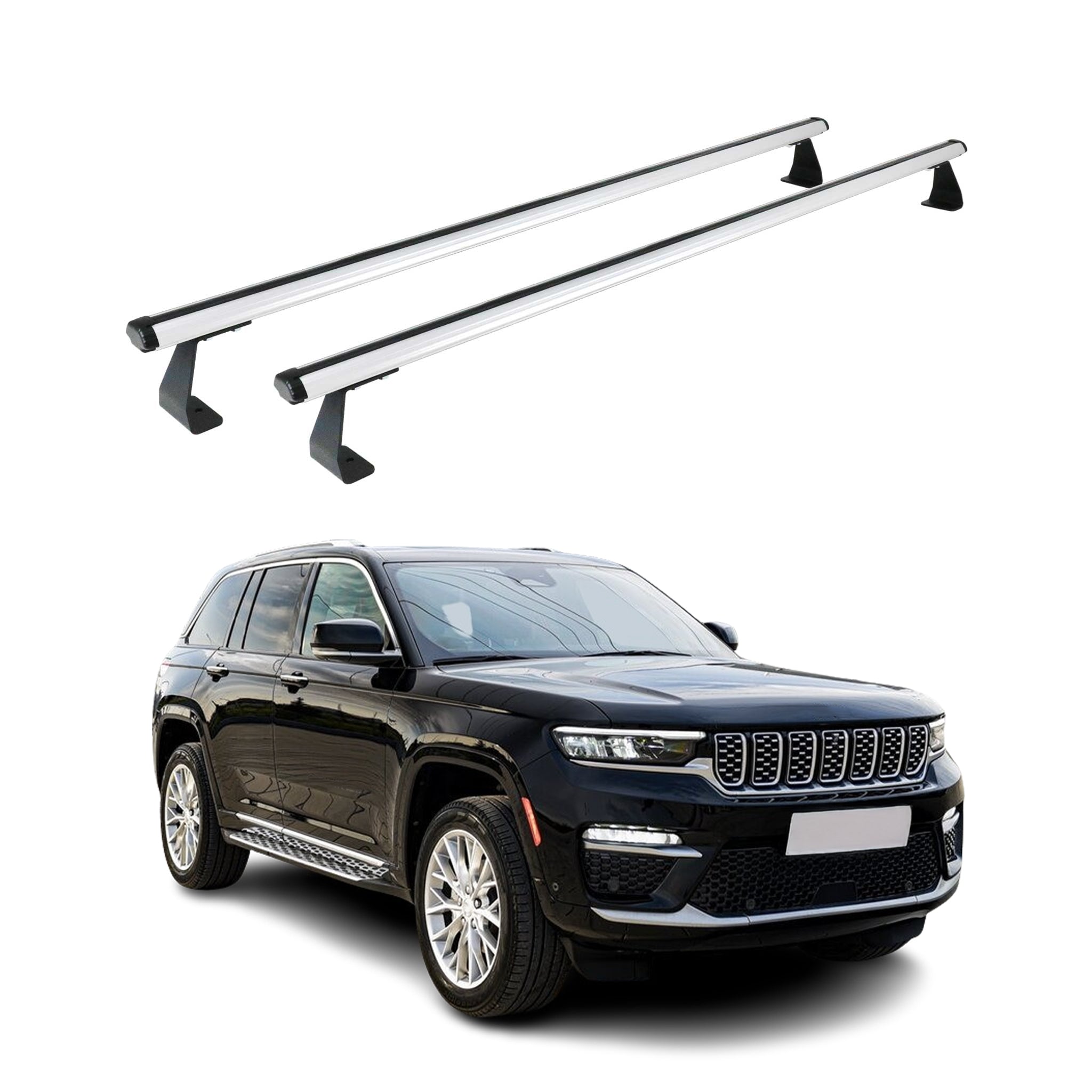 Roof Rack Cross Bars for Jeep Grand Cherokee V 2021-2026 165Lbs Alu Silver 2Pcs