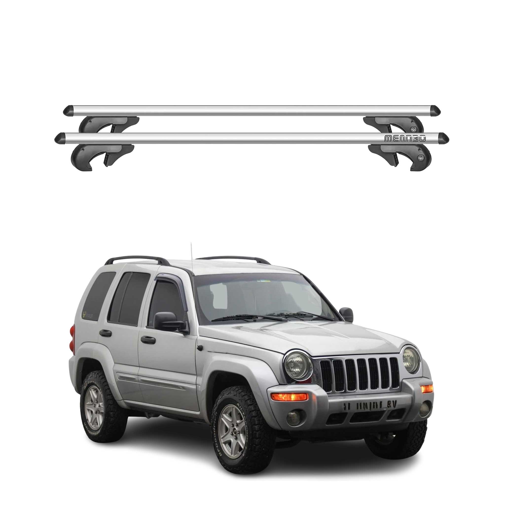 2002-2007 Jeep Liberty Roof Rack Cross Bars Silver