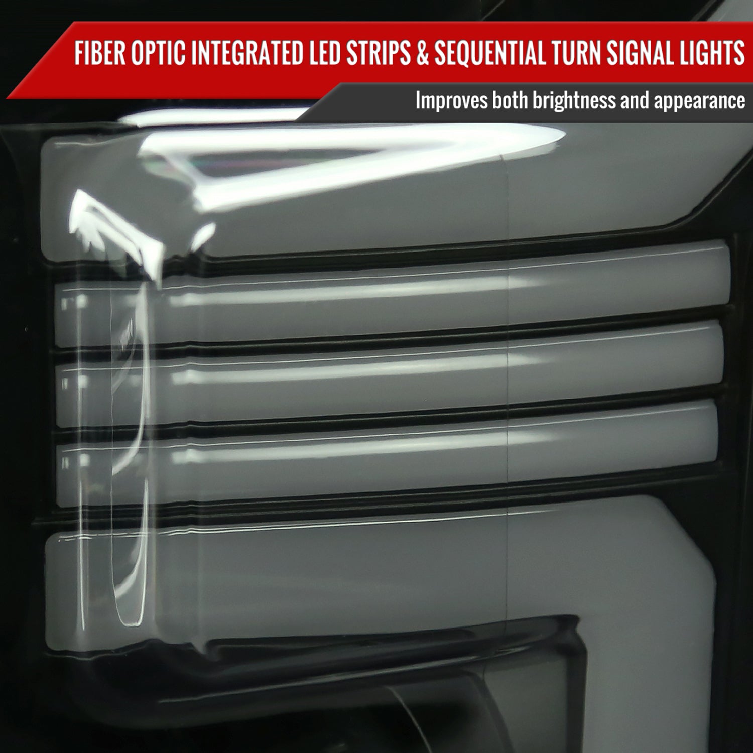 2015-2017 Ford F-150 LED Bar Projector Headlights Turn Signals Black / Smoked