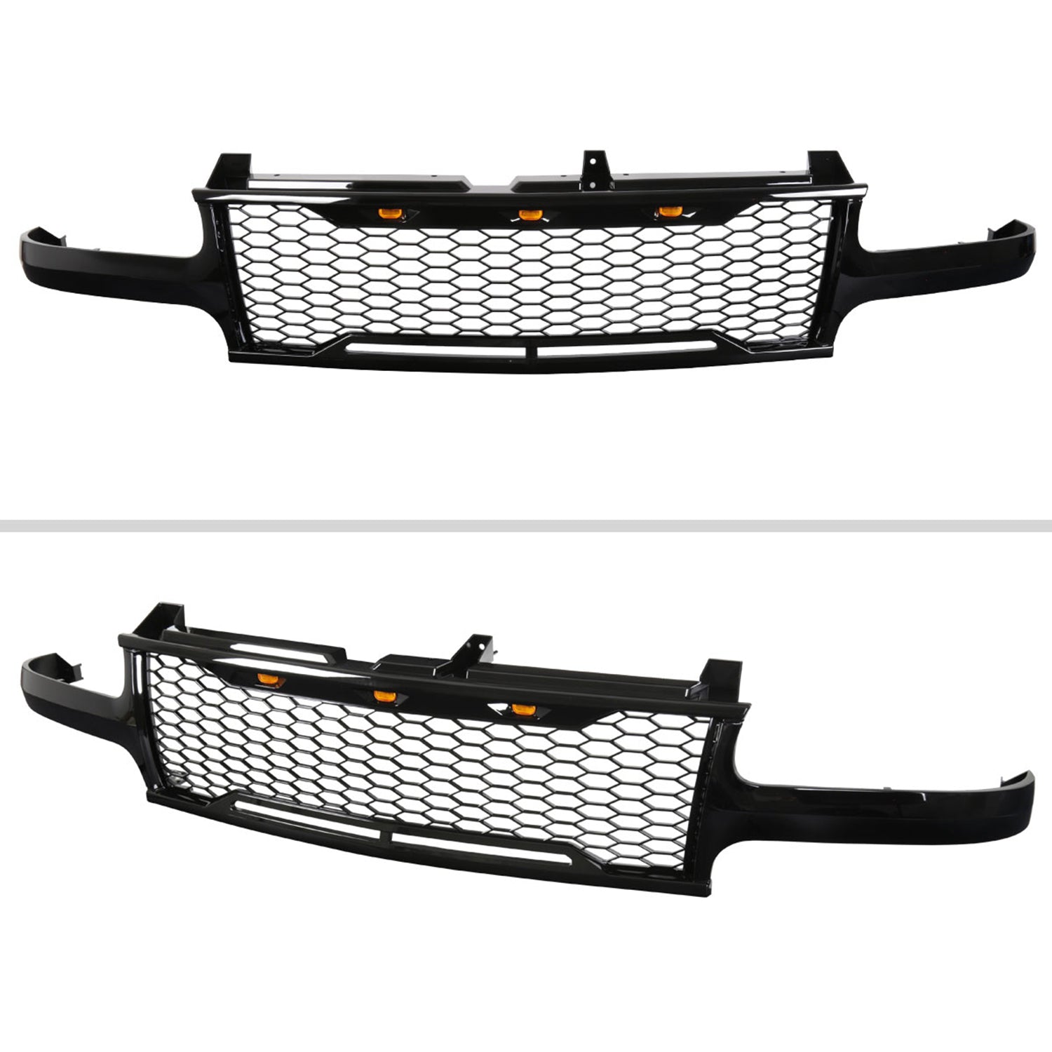 1999-2002 Chevy Silverado 1500 / Tahoe Suburban Mesh Grille LED Lamps Glossy