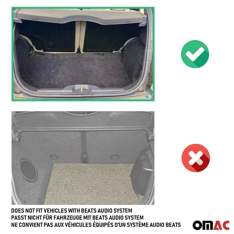 OMAC Cargo Mats Liner for Fiat 500 2012-2016 Rear Trunk Mat Black - OMAC USA